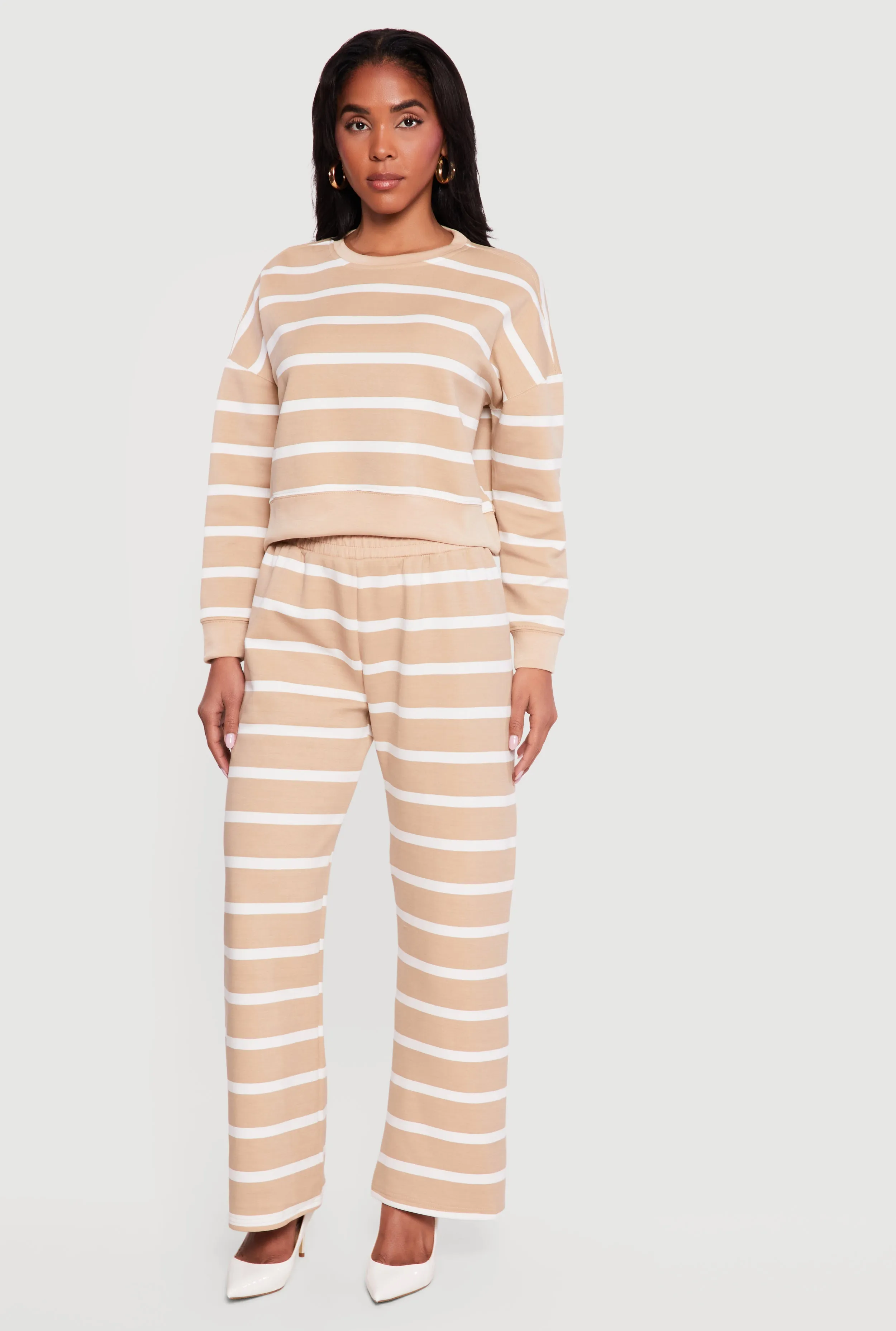 High Waisted Striped Wide Leg Pants sold by Rainbow