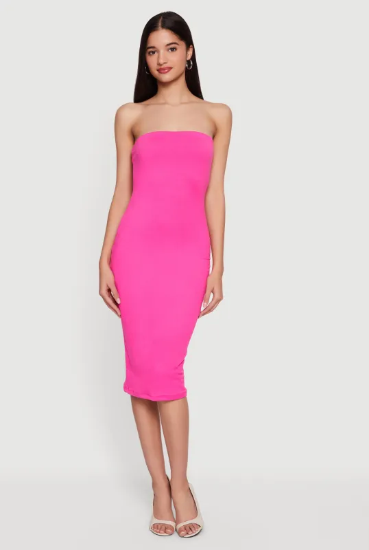 Solid Midi Tube Dress made by Rainbow