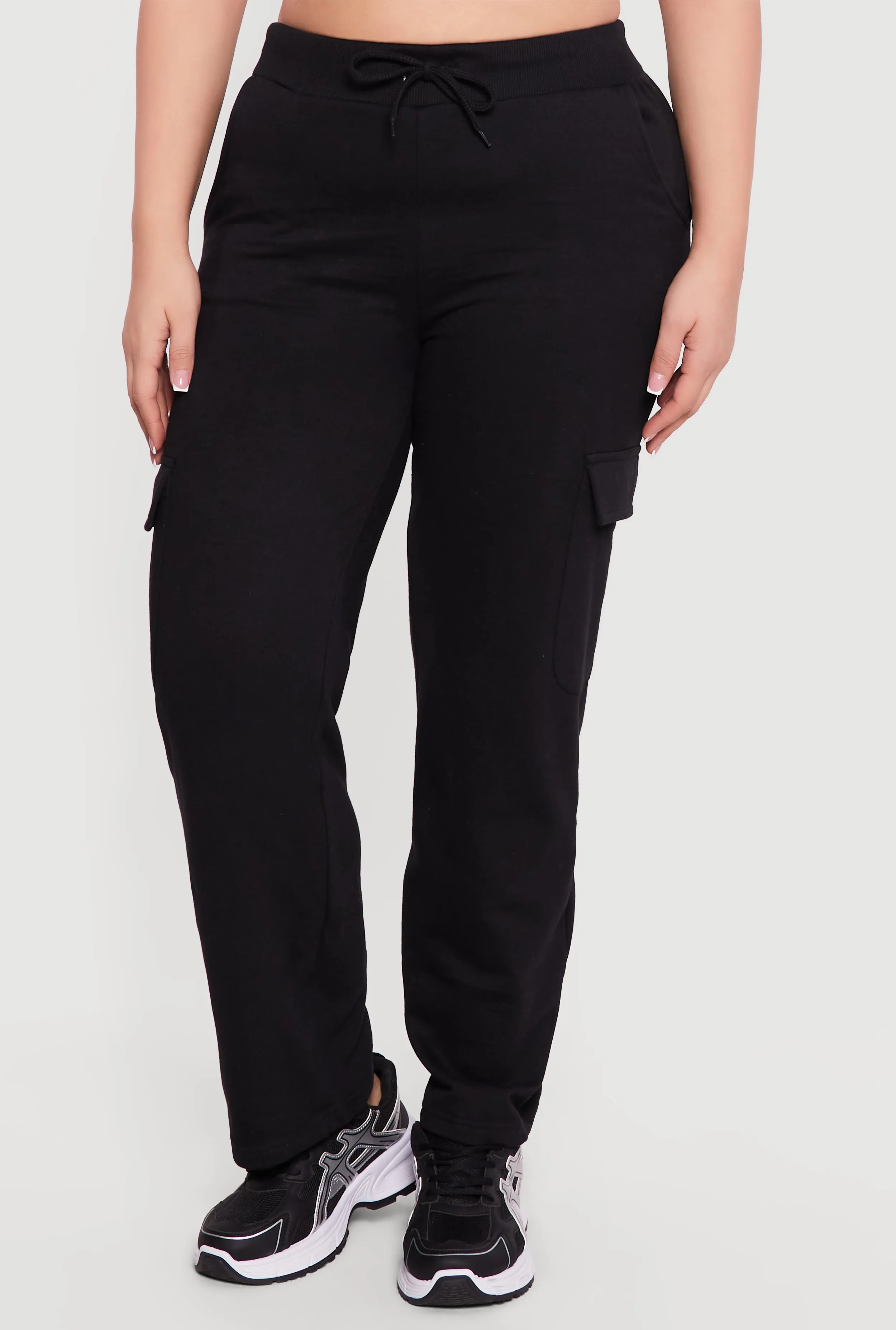 Plus Size High Waisted Cargo Pocket Fleece Sweatpants sold by Rainbow product image thumbnail 3