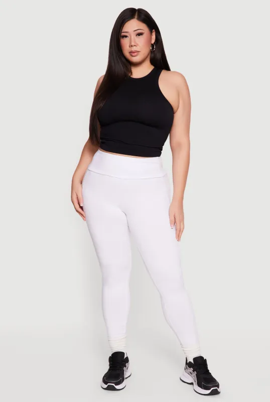 Plus Size High Waisted Side Pocket Leggings sold by Rainbow