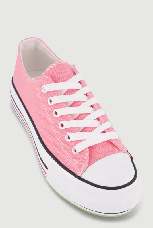 Low Top Lace Up Cap Toe Sneakers sold by Rainbow