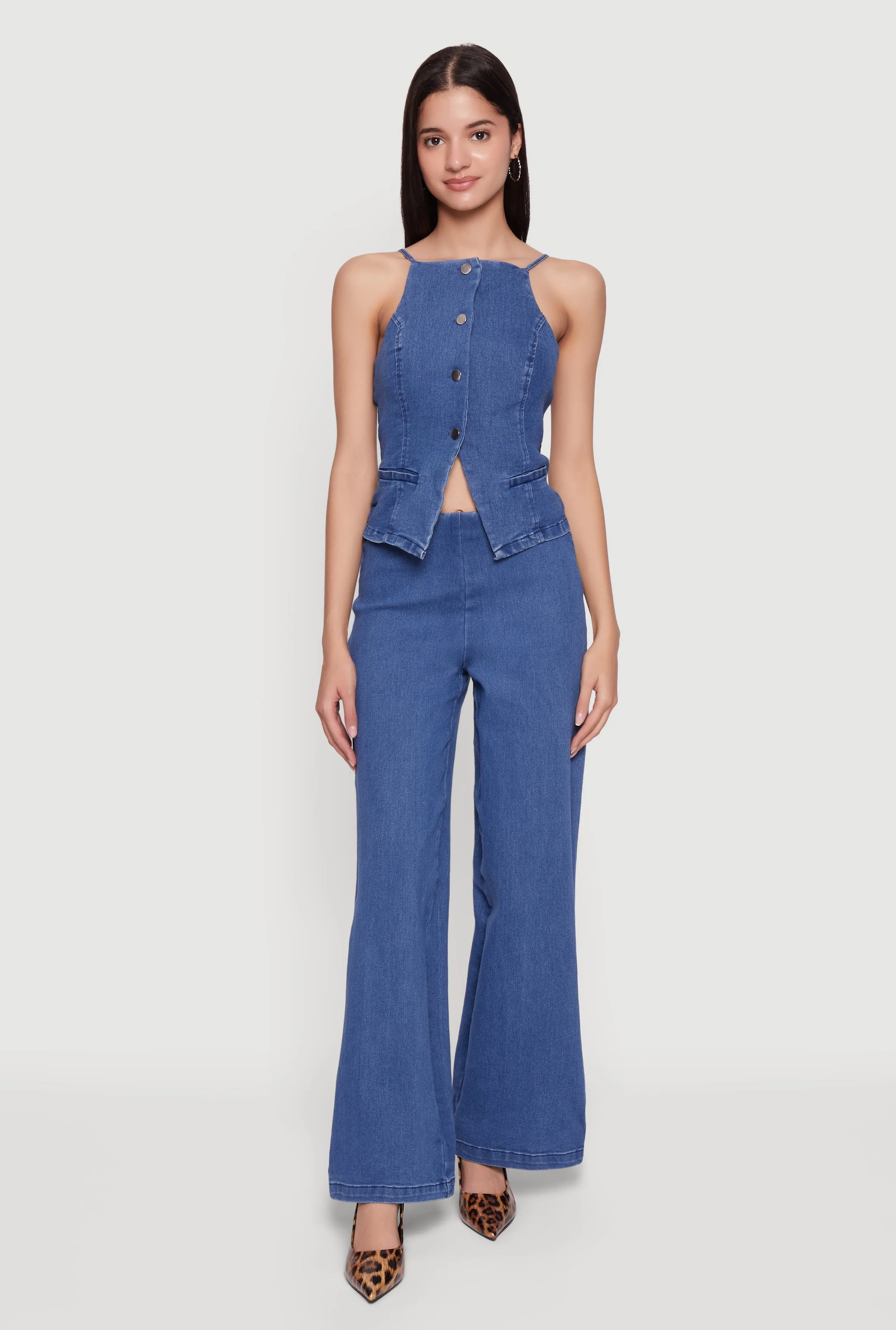 Sleeveless Button Front Denim Top sold by Rainbow product image thumbnail 2