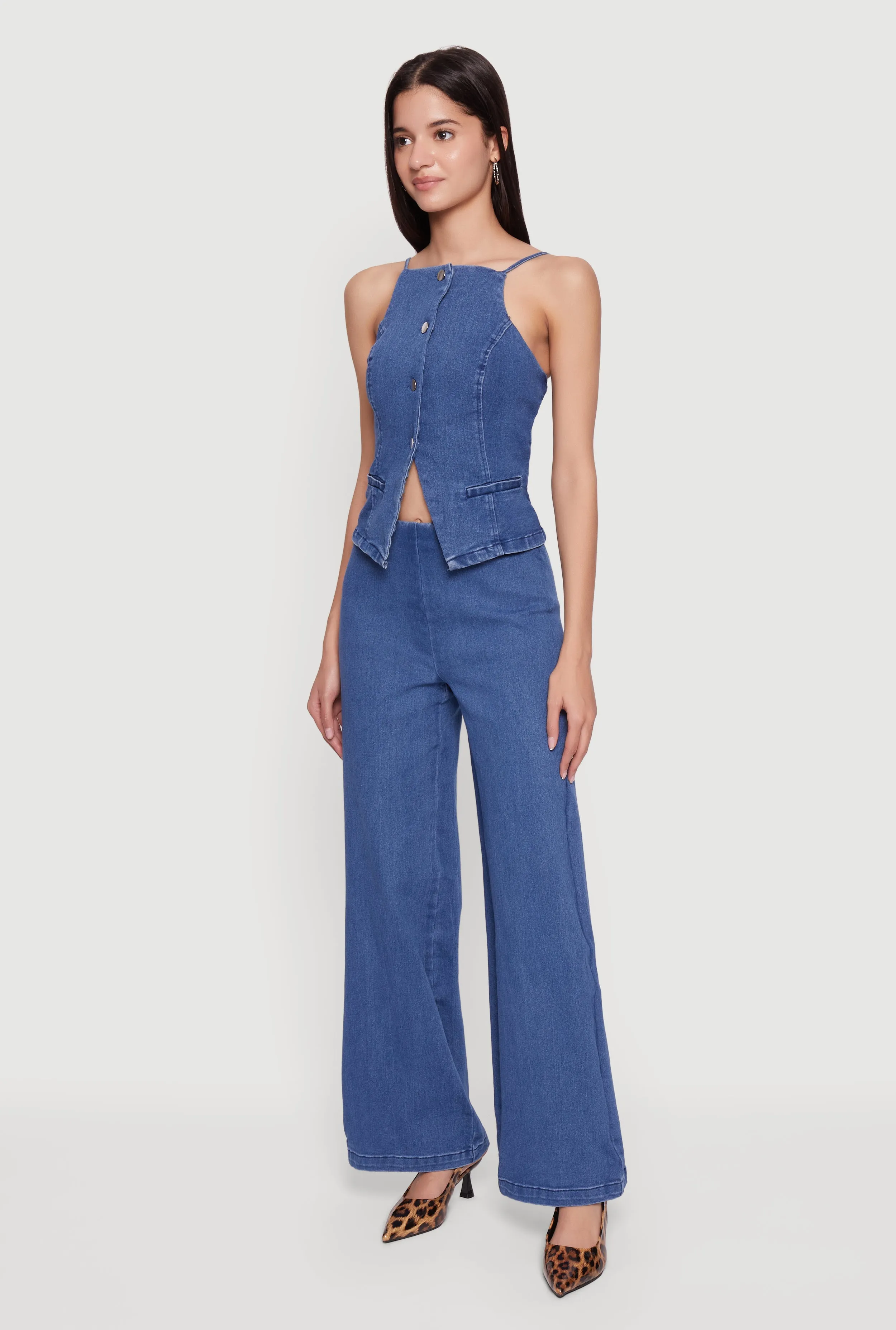 Sleeveless Button Front Denim Top sold by Rainbow product image thumbnail 3