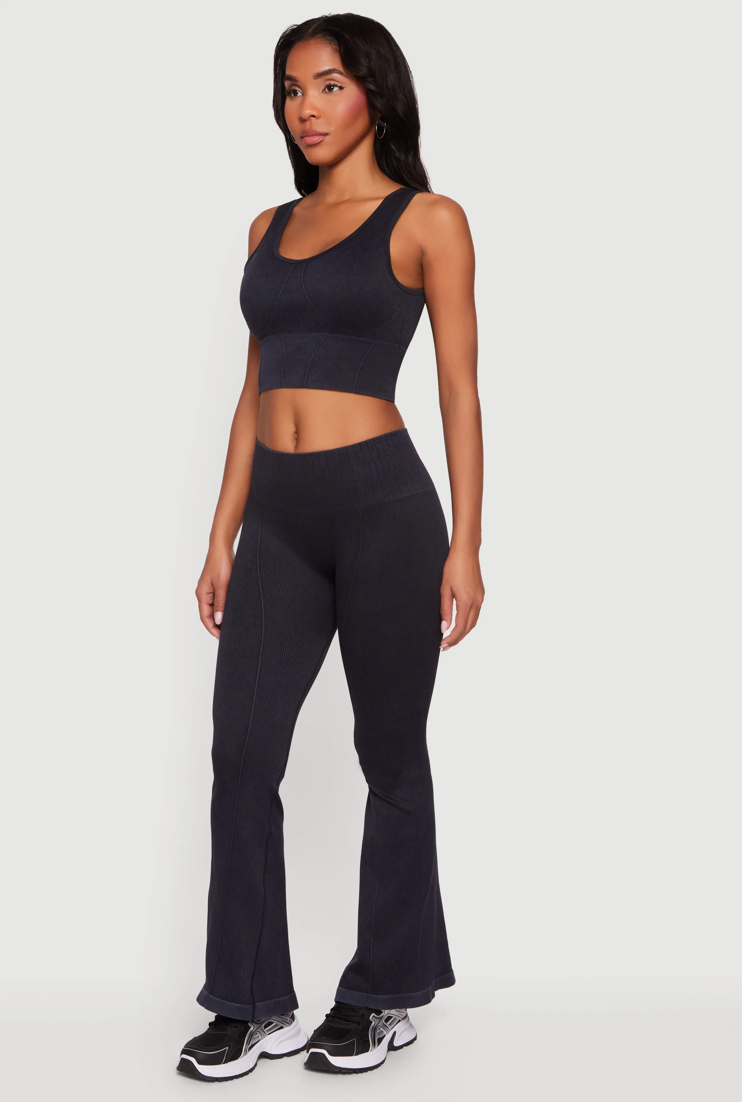 Acid Wash Seamless Pull On Flare Pants sold by Rainbow product image thumbnail 2