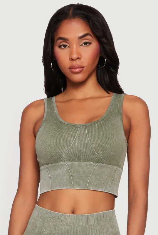 Acid Wash Seamless Cropped Tank Top sold by Rainbow