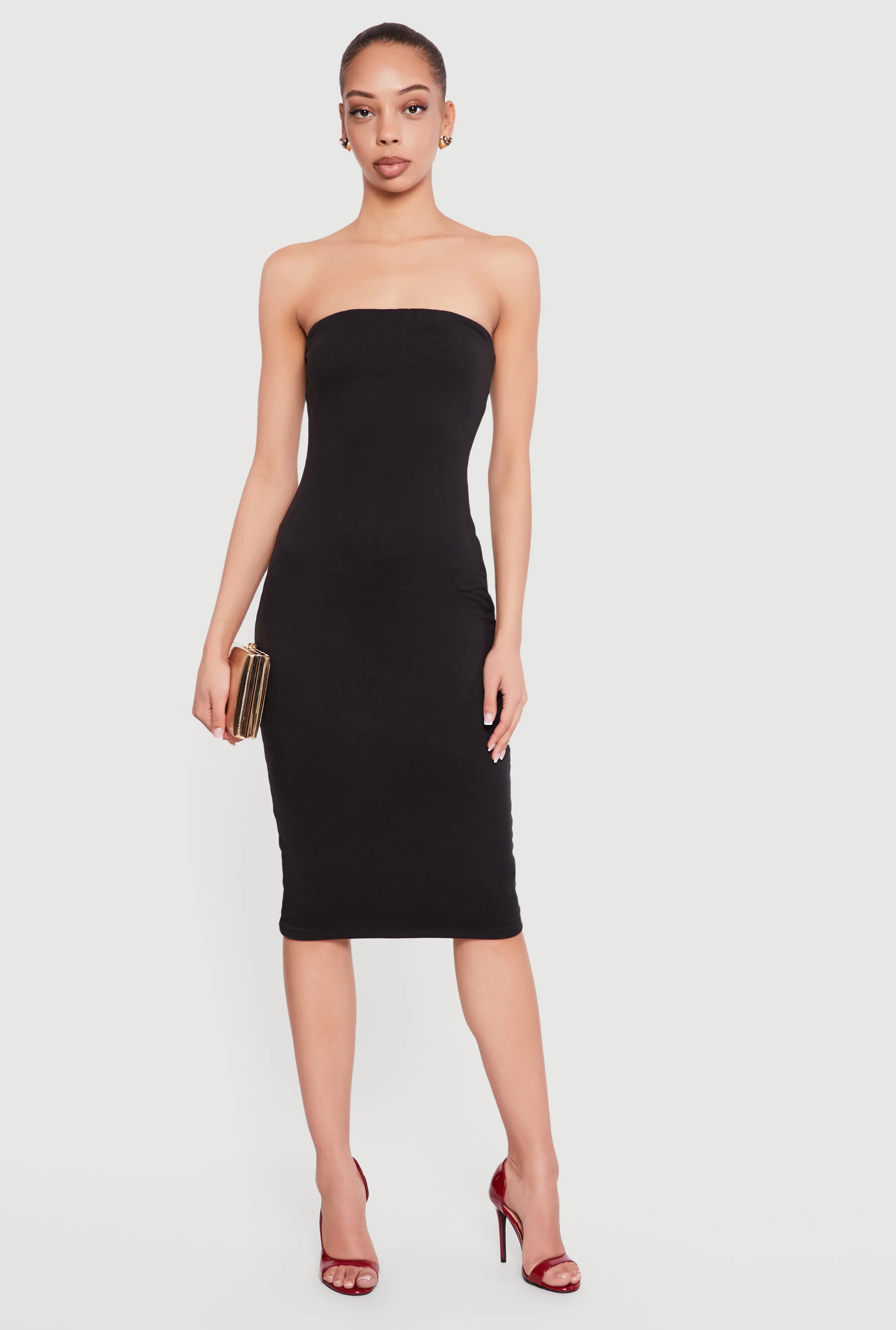 Solid Midi Tube Dress sold by Rainbow product image thumbnail 2
