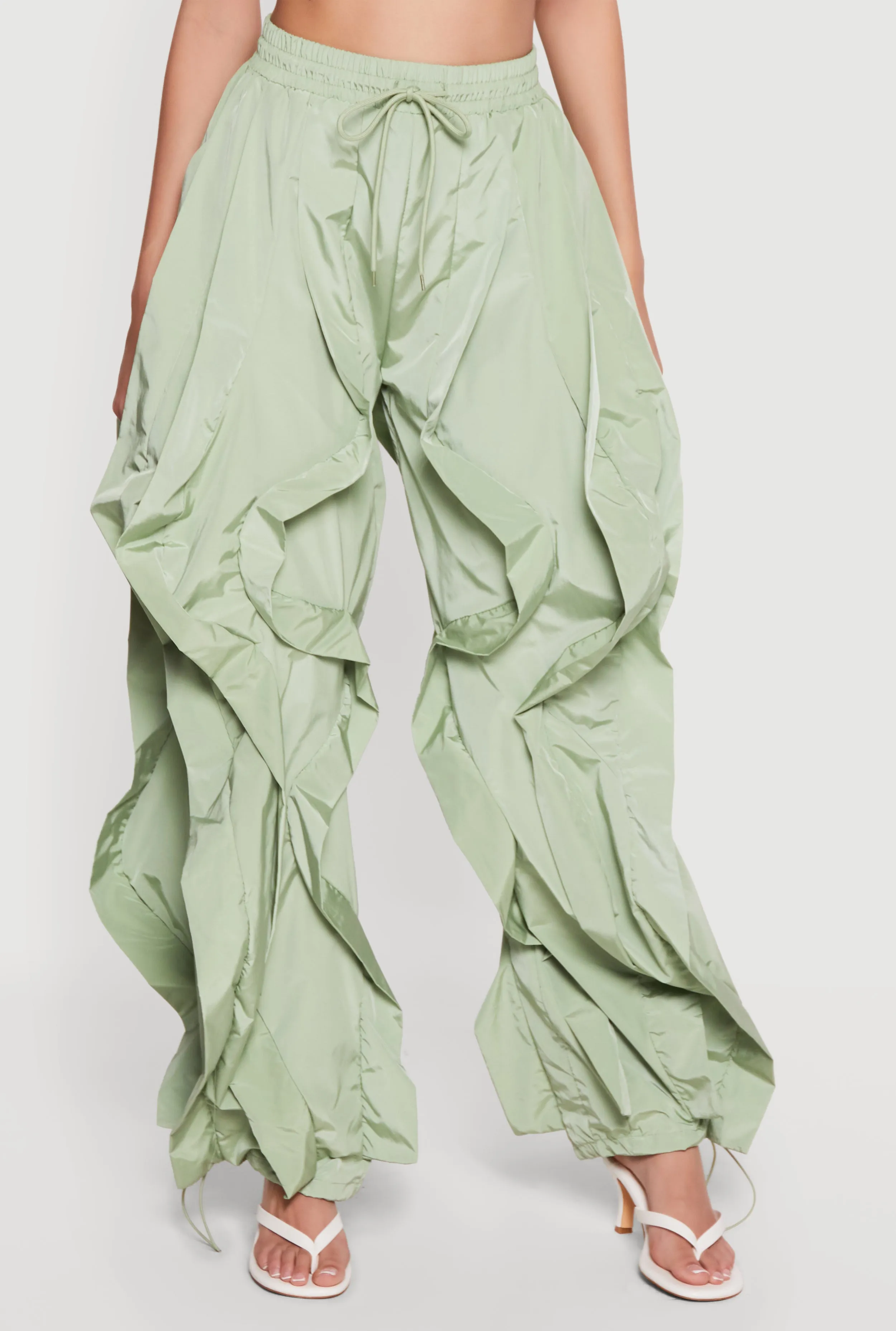 Drawstring Waist Ruffle Parachute Pants sold by Rainbow product image thumbnail 3