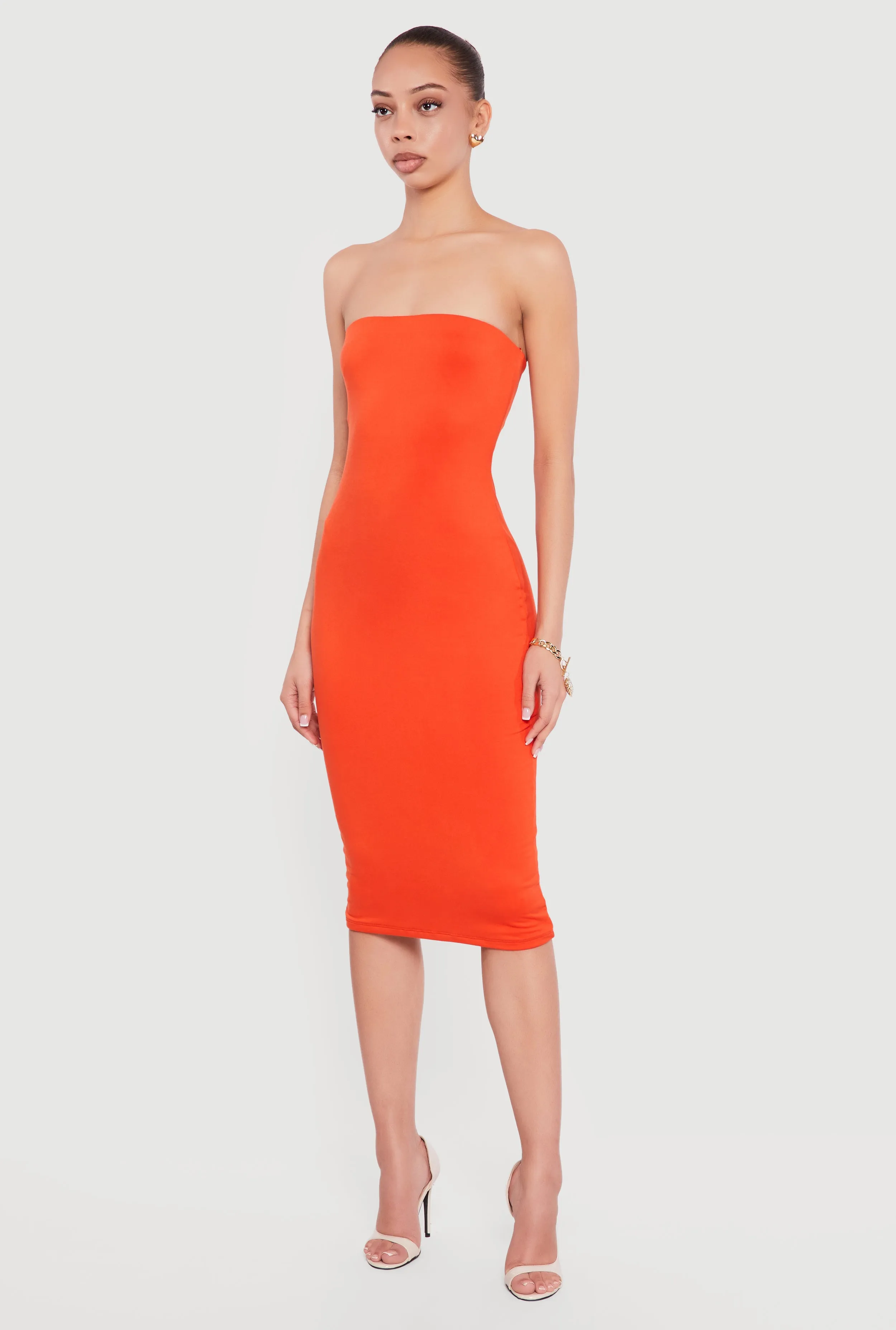 Solid Midi Tube Dress sold by Rainbow product image thumbnail 2