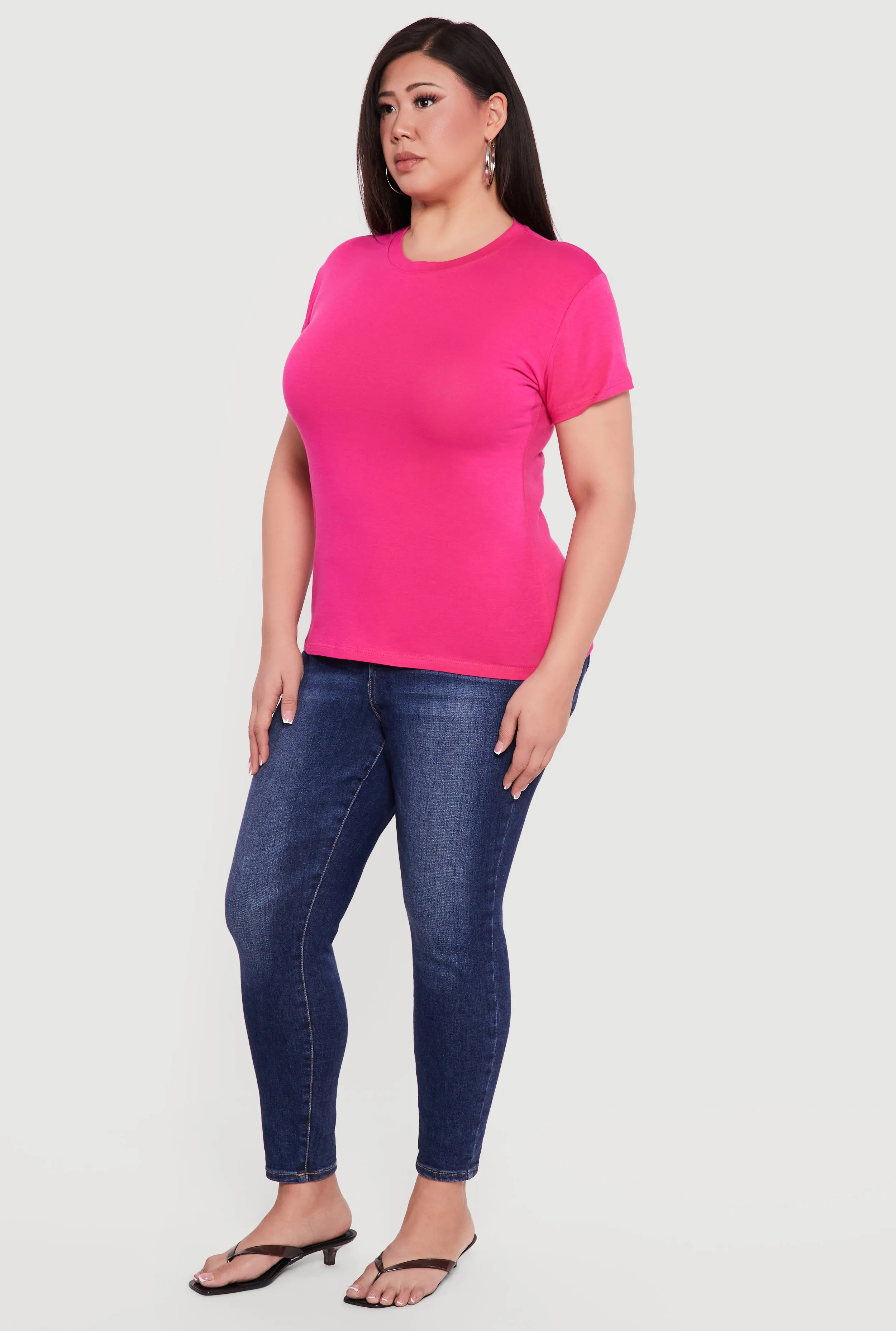 Plus Size Short Sleeve Crew Neck T-Shirt sold by Rainbow product image thumbnail 3