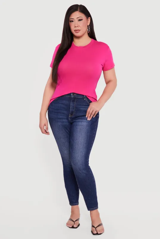 Plus Size Short Sleeve Crew Neck T-Shirt sold by Rainbow