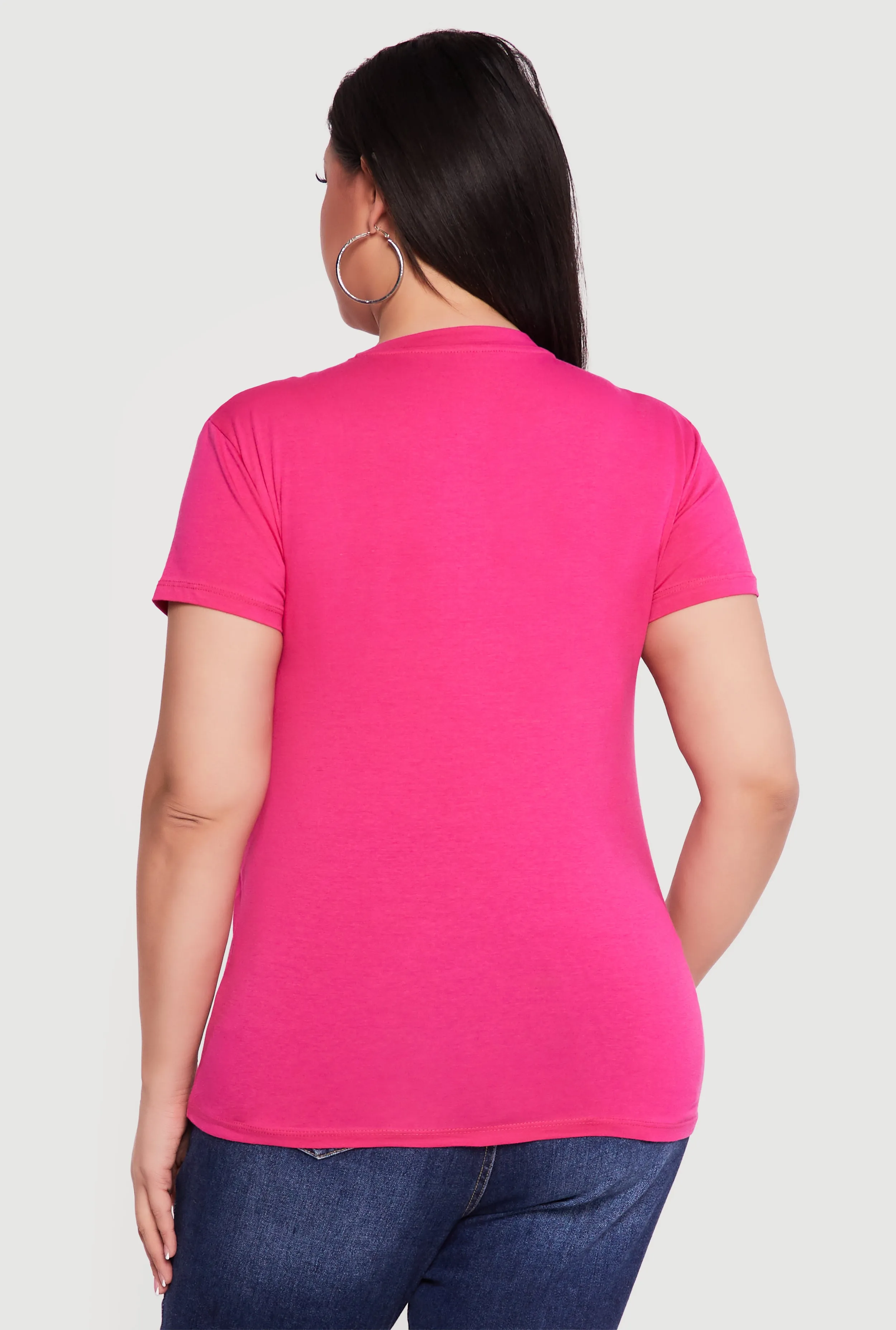 Plus Size Short Sleeve Crew Neck T-Shirt sold by Rainbow product image thumbnail 5