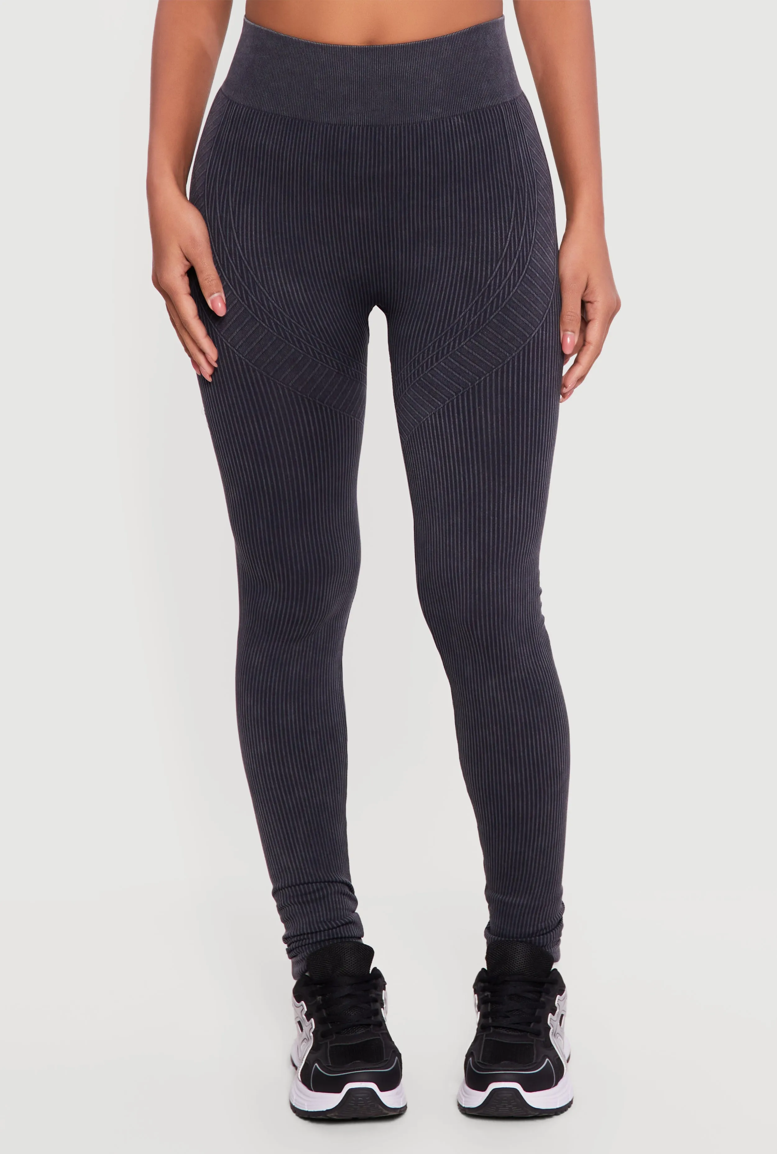 Mineral Wash Ribbed Seamless High Waisted Leggings sold by Rainbow product image thumbnail 3