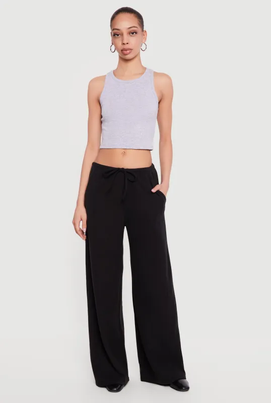 Brushed Knit Wide Leg Drawstring Pants sold by Rainbow