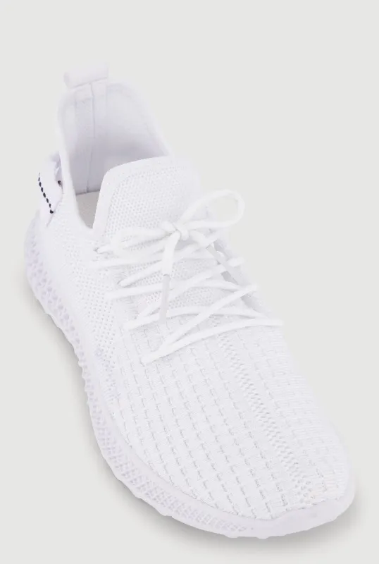 Textured Knit Low Top Lace Up Sneakers made by Rainbow