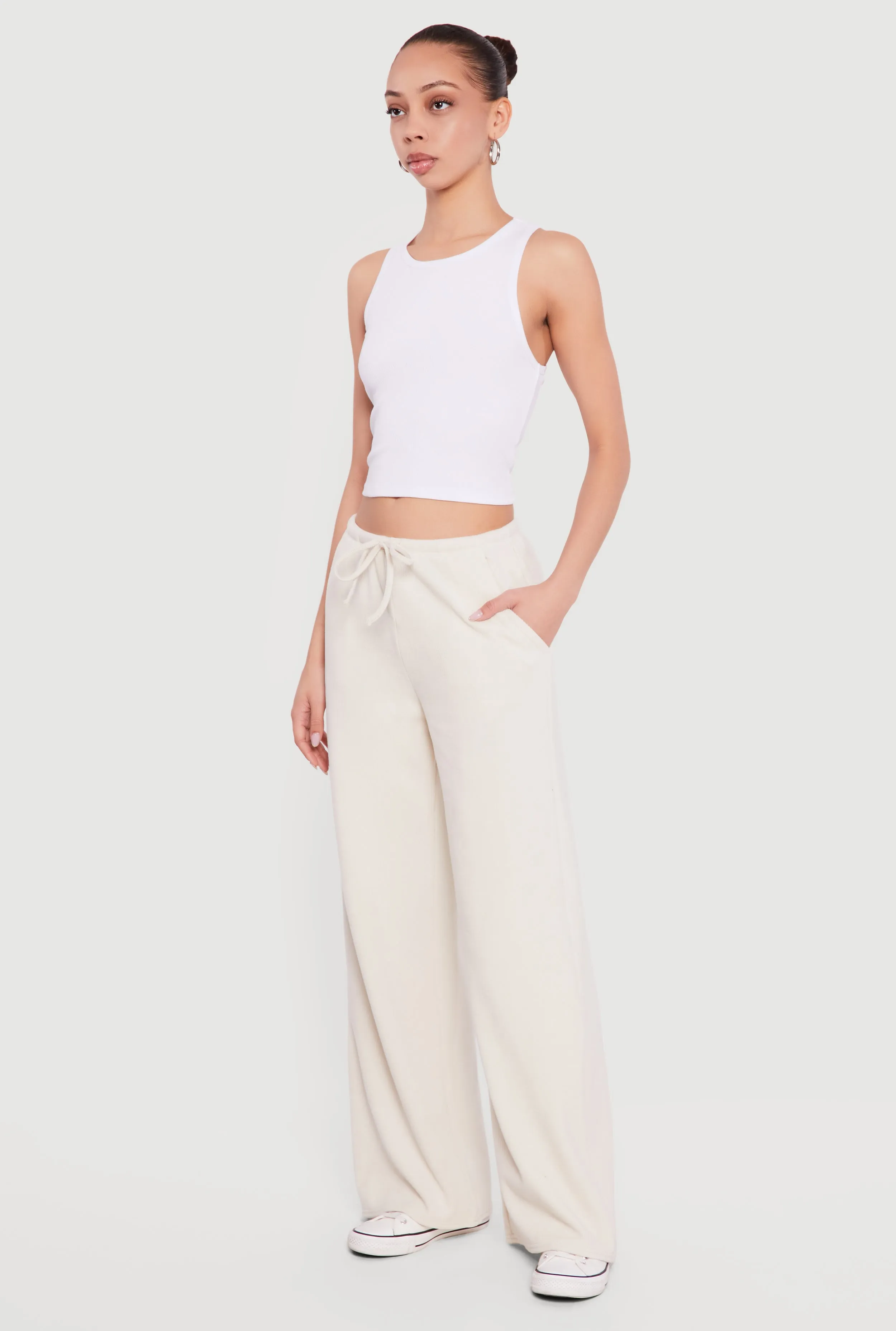 Brushed Knit Wide Leg Drawstring Pants sold by Rainbow product image thumbnail 2
