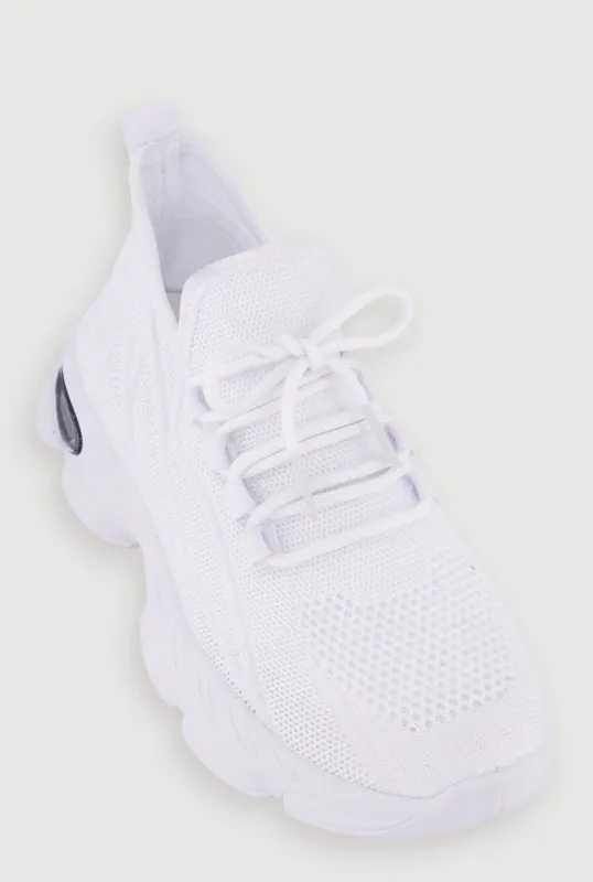 Textured Knit Lace Up Athletic Sneakers sold by Rainbow