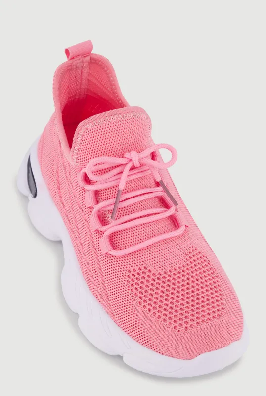 Textured Knit Lace Up Athletic Sneakers sold by Rainbow