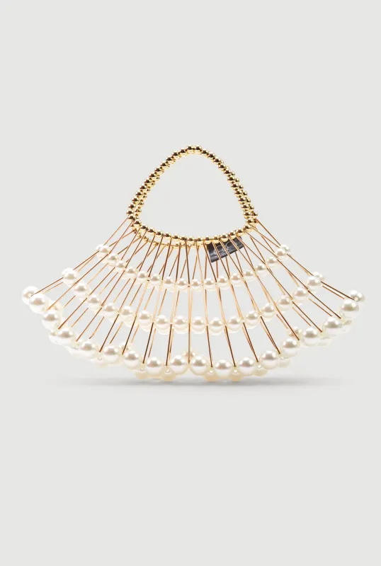 Caged Faux Pearl Handbag made by Rainbow