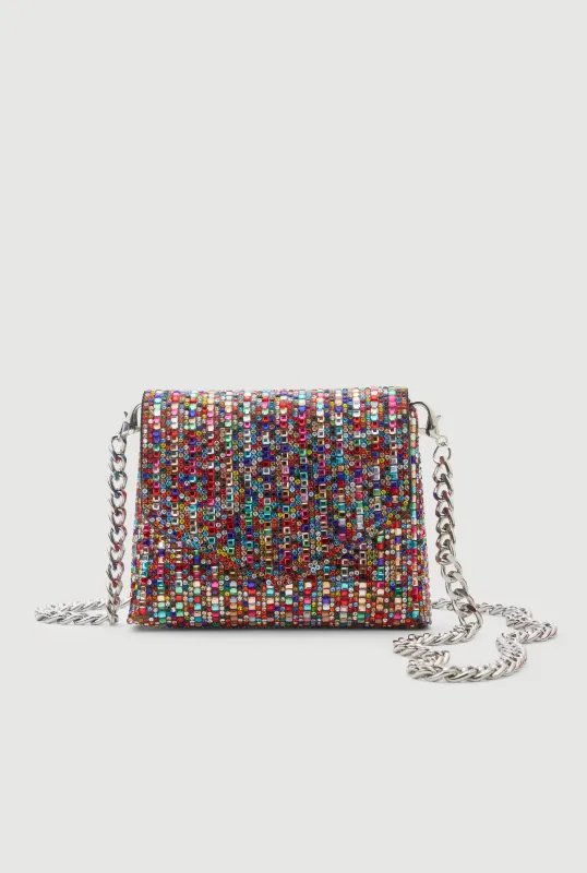 Mini Rhinestone Convertible Envelope Clutch sold by Rainbow