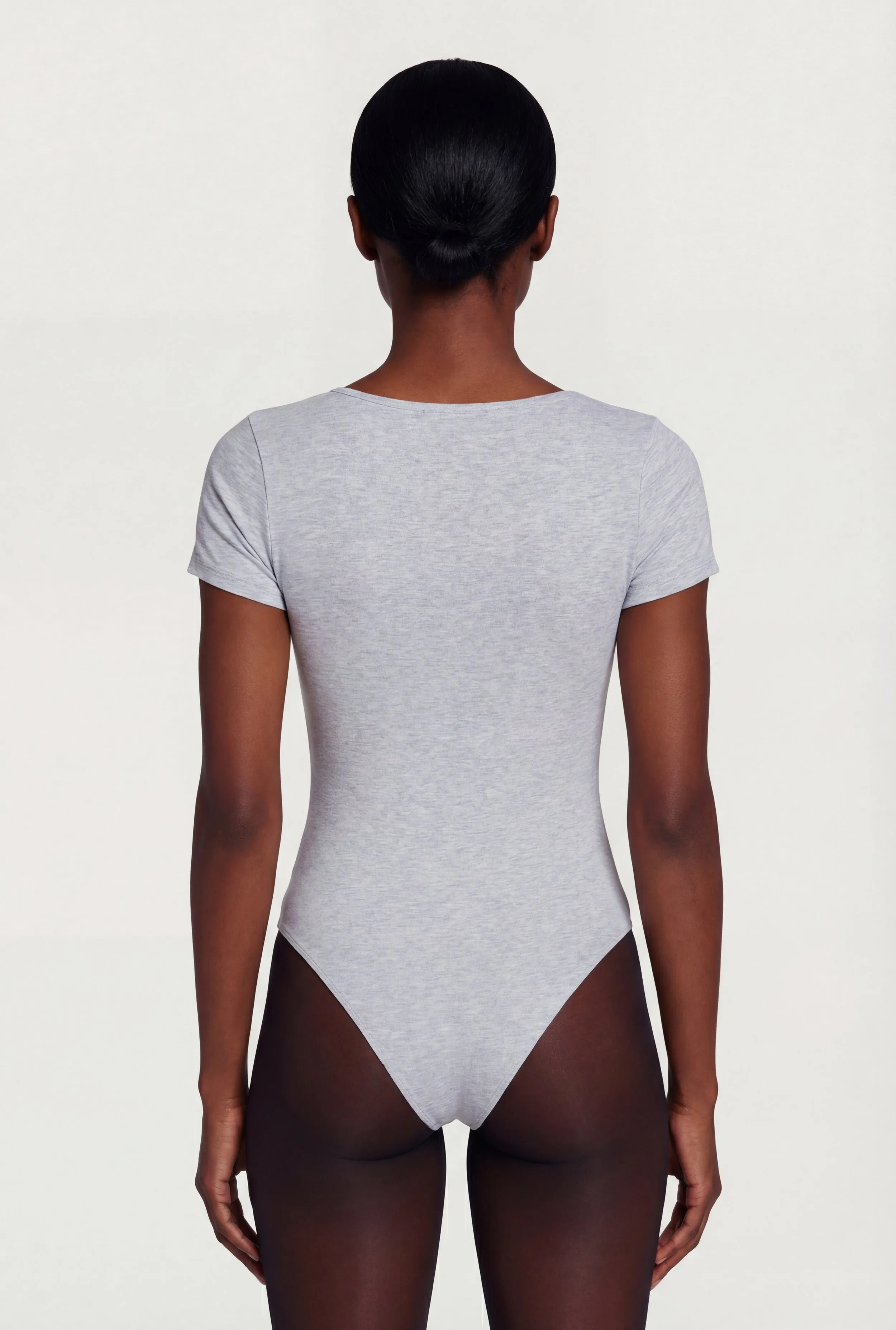 Double Layered Short Sleeve V Neck Bodysuit sold by Rainbow product image thumbnail 5