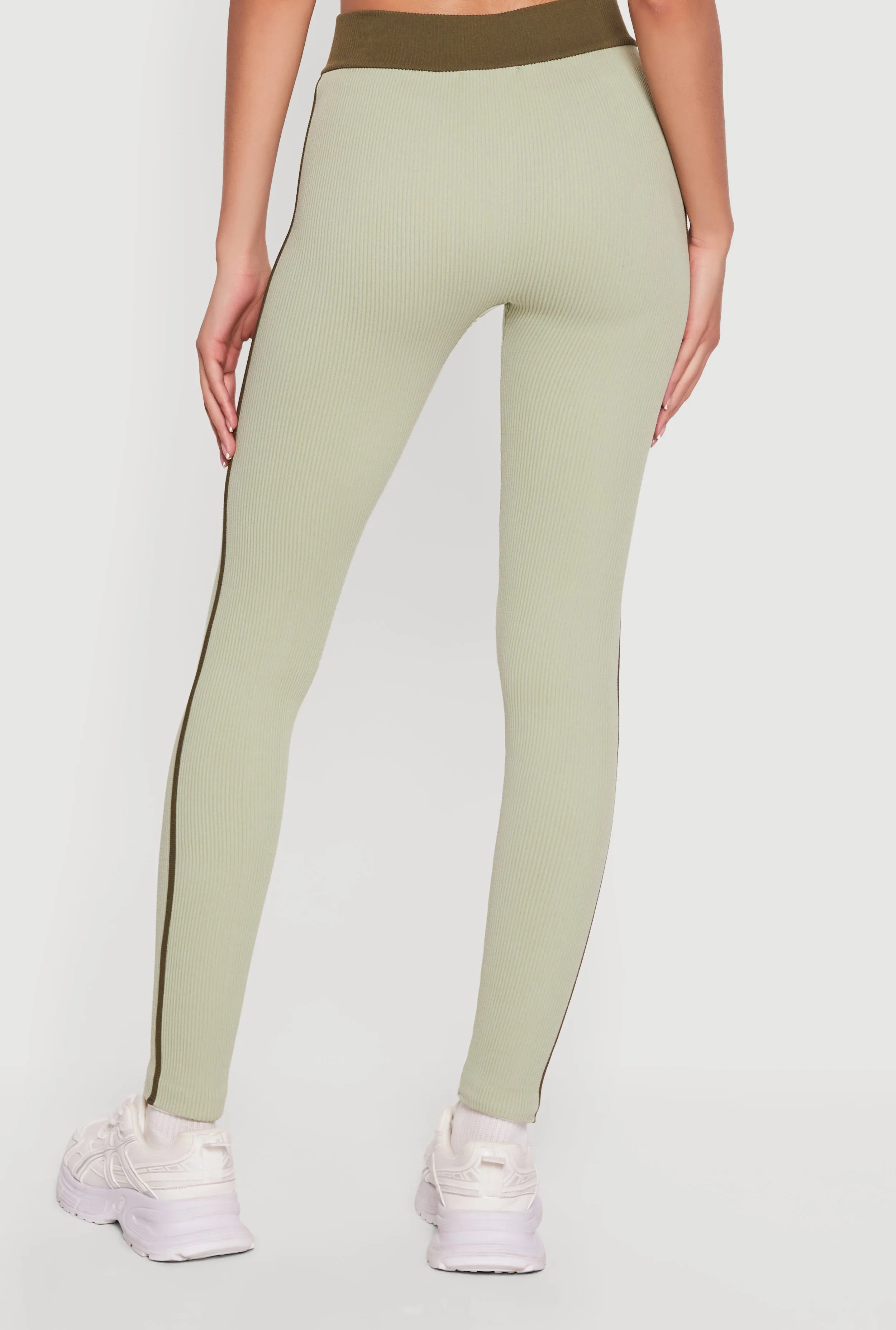 Contrast Trim Seamless Ribbed Leggings sold by Rainbow product image thumbnail 5