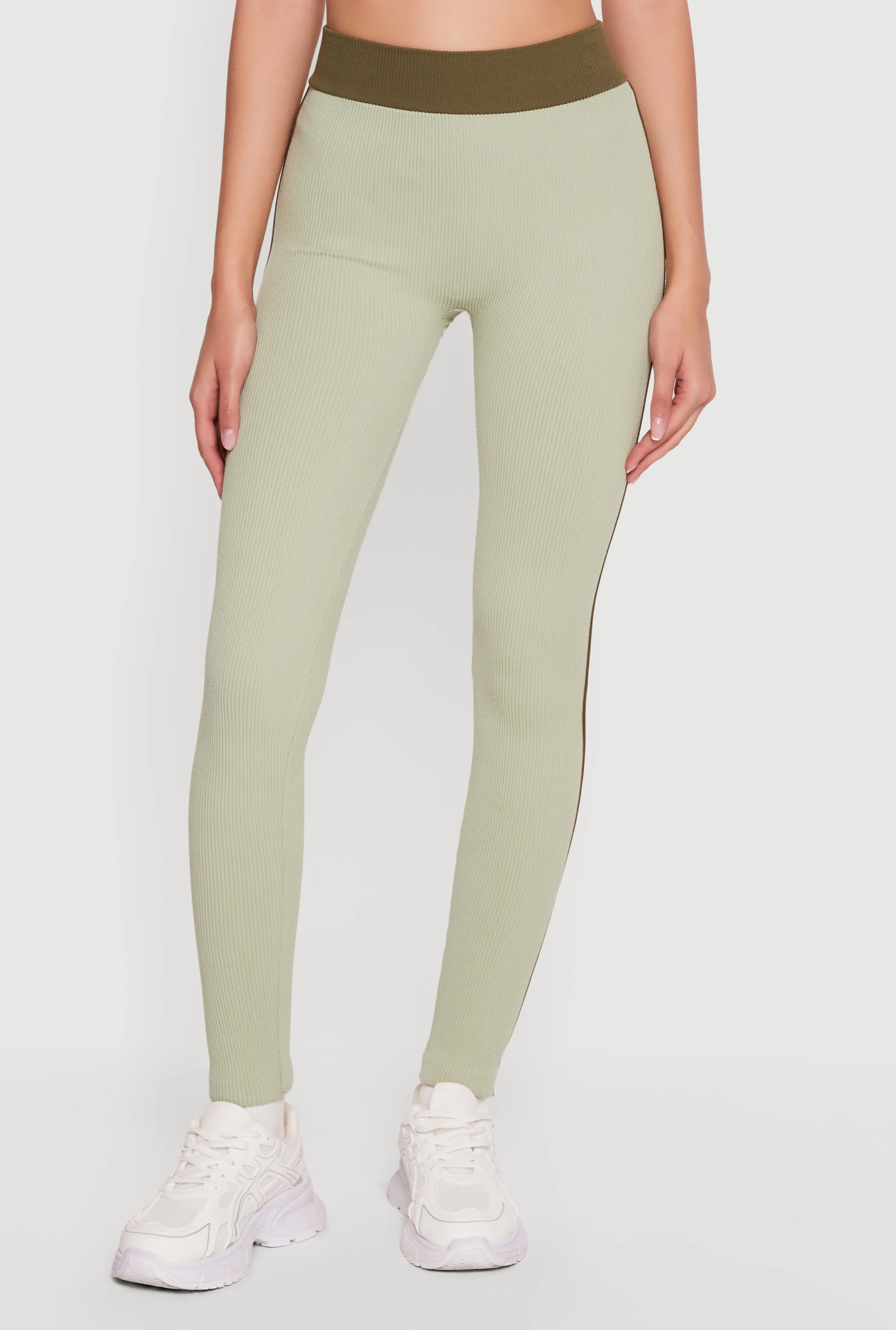 Contrast Trim Seamless Ribbed Leggings sold by Rainbow product image thumbnail 3