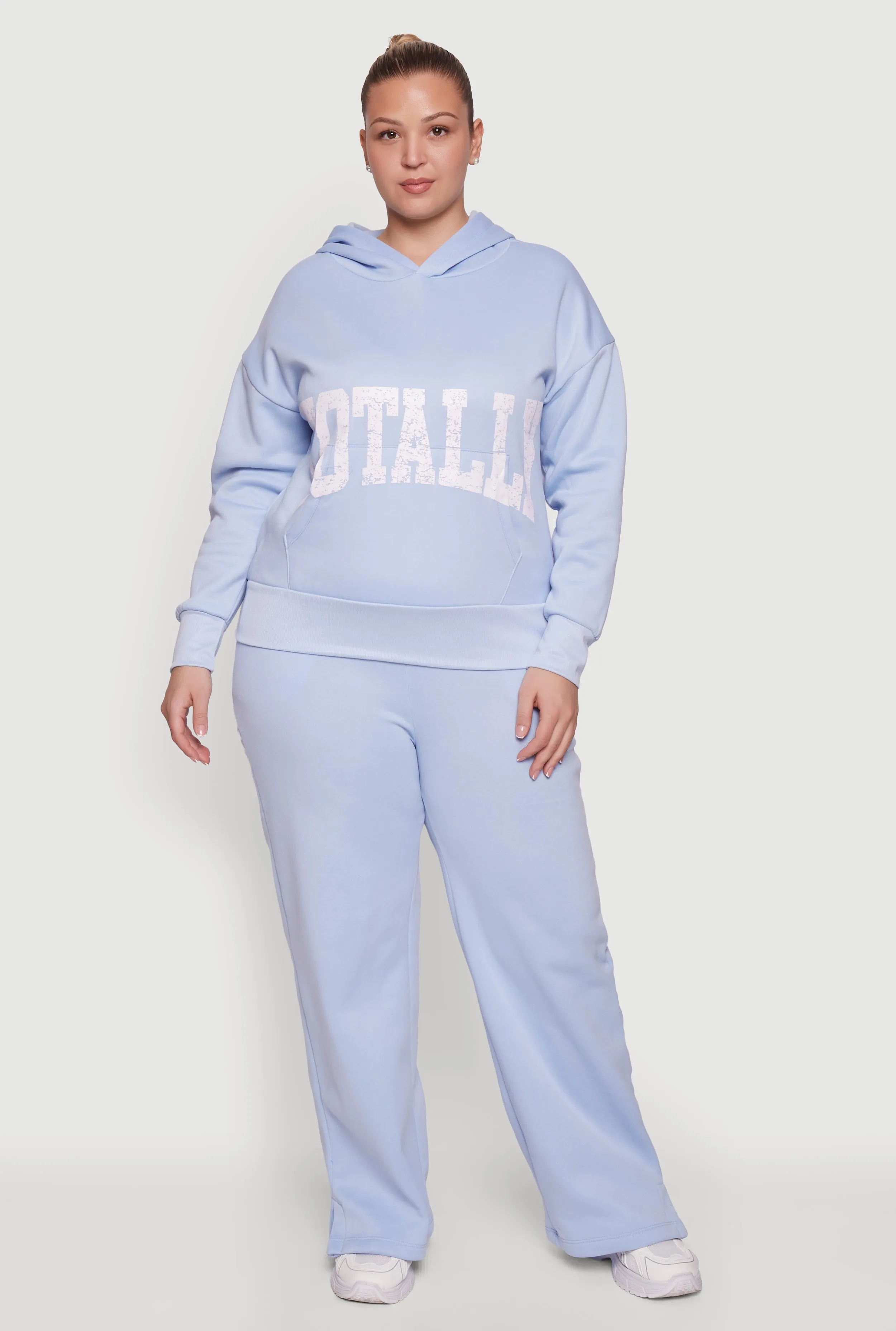 Plus Size High Waisted Side Slit Sweatpants sold by Rainbow