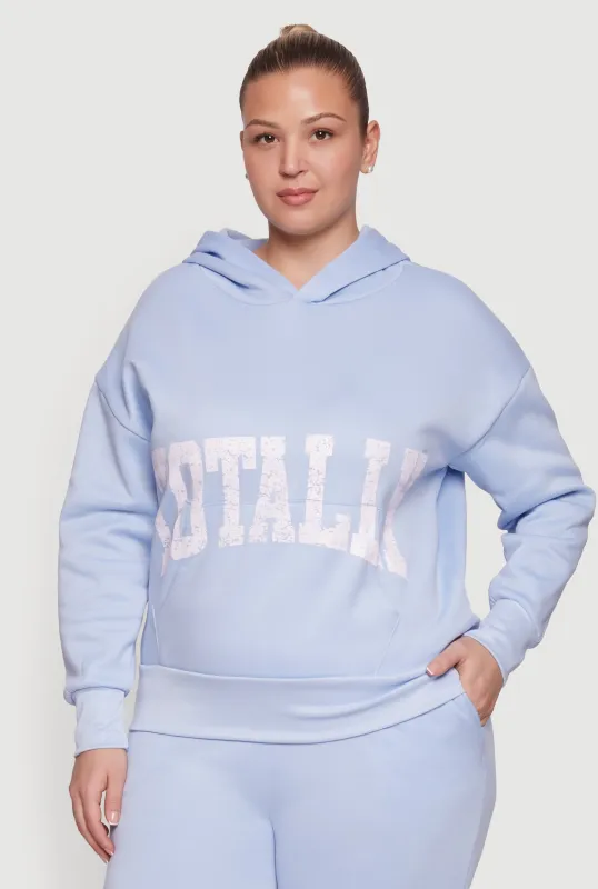 Plus Size Totally Graphic Pullover Hoodie sold by Rainbow
