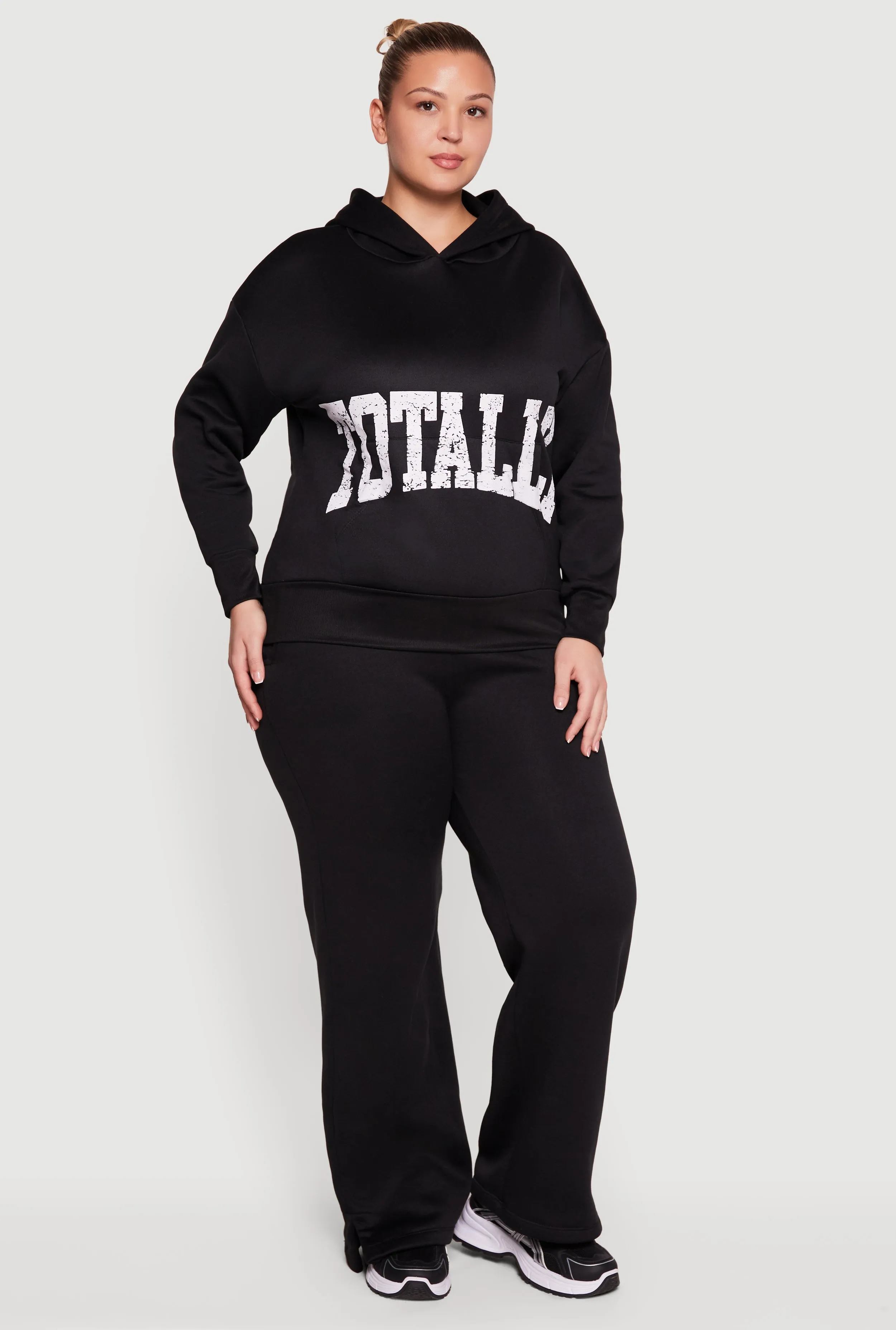 Plus Size High Waisted Side Slit Sweatpants sold by Rainbow