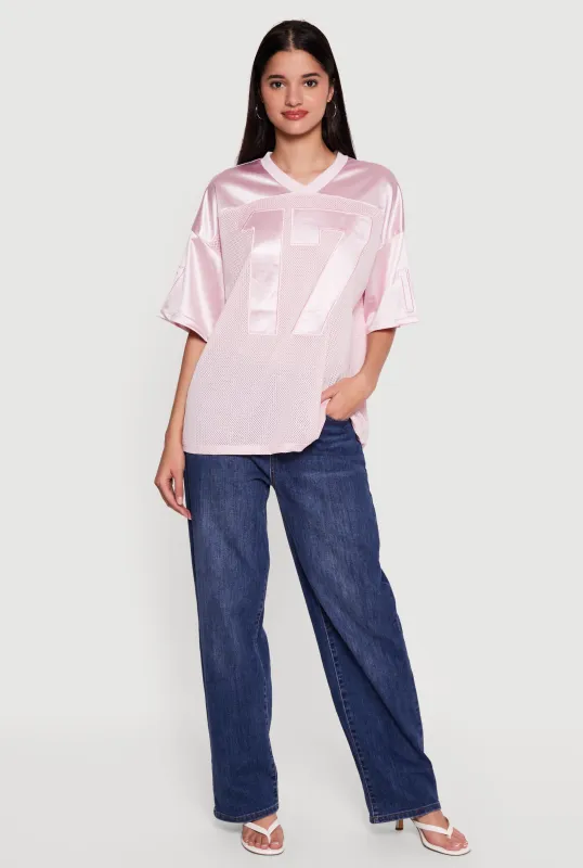 Satin Embroidered Patch Graphic Football Jersey sold by Rainbow