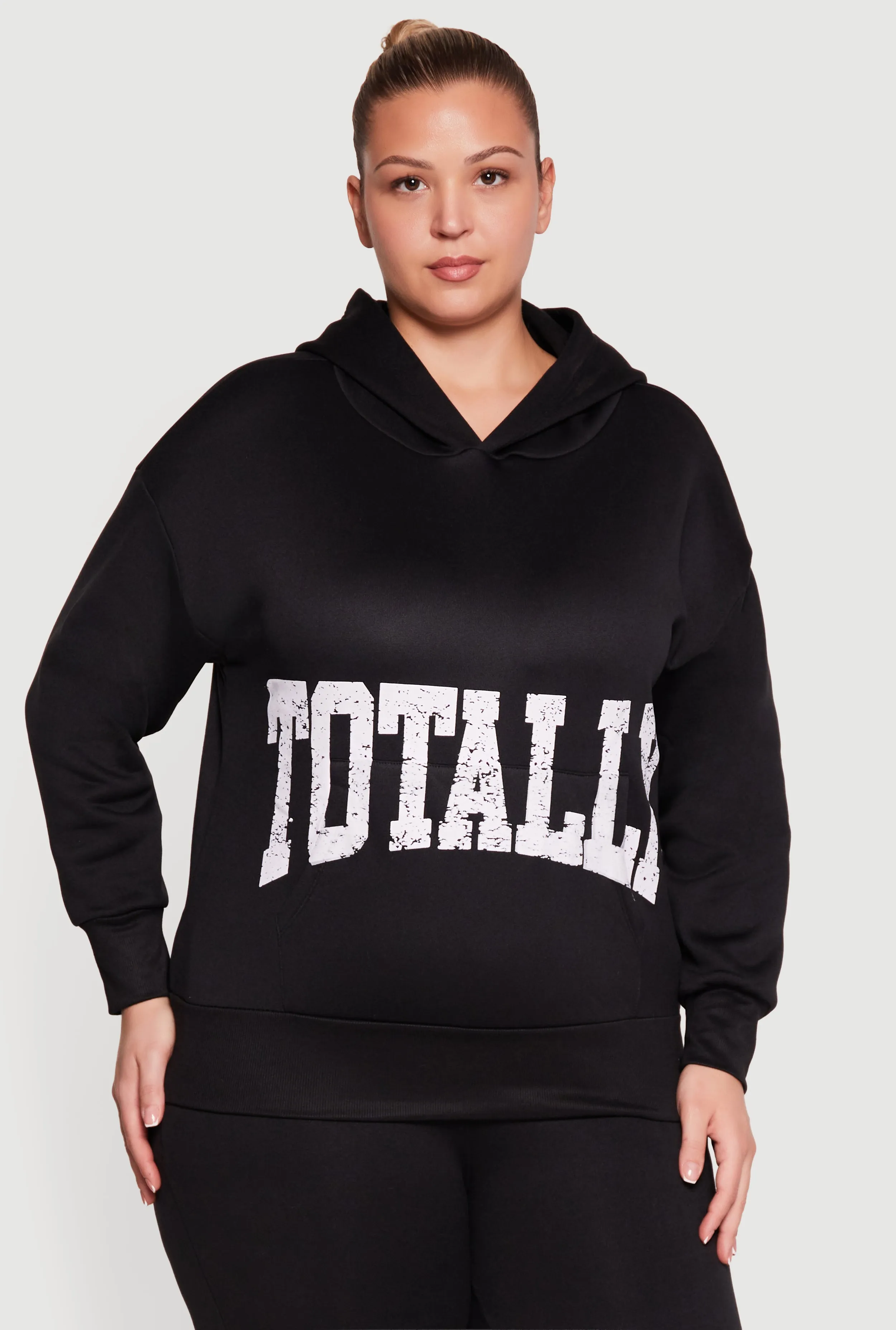 Plus Size Totally Graphic Pullover Hoodie sold by Rainbow