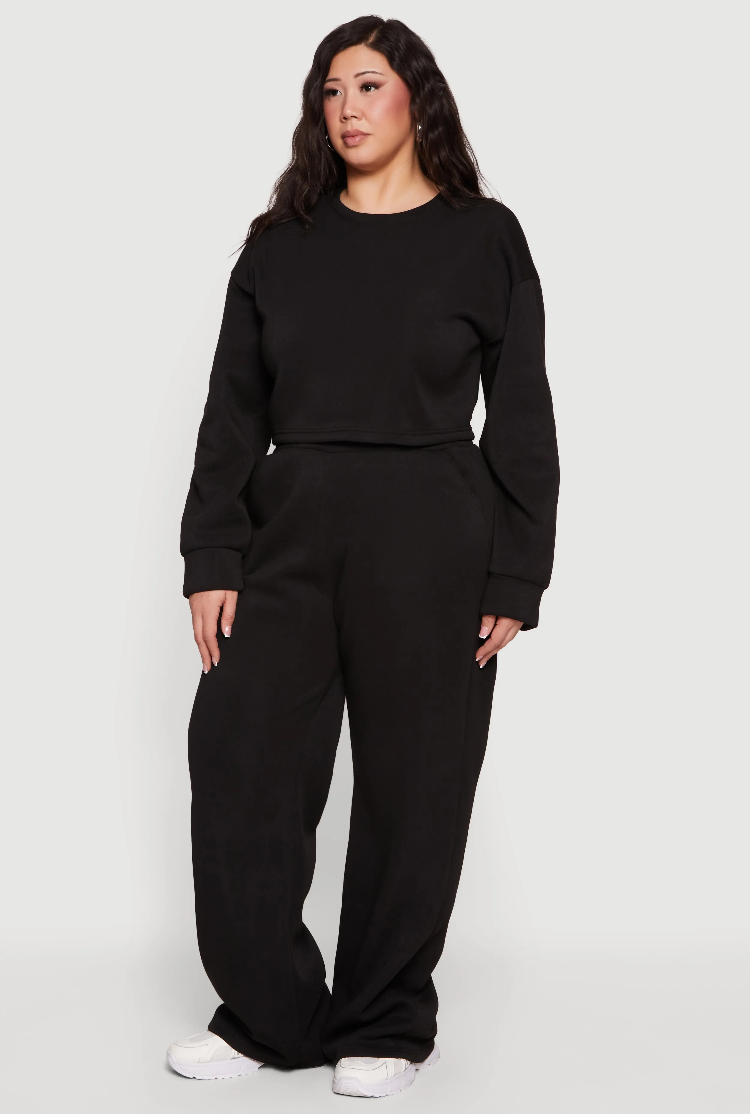 Plus Size High Waisted Wide Leg Sweatpants sold by Rainbow product image thumbnail 2