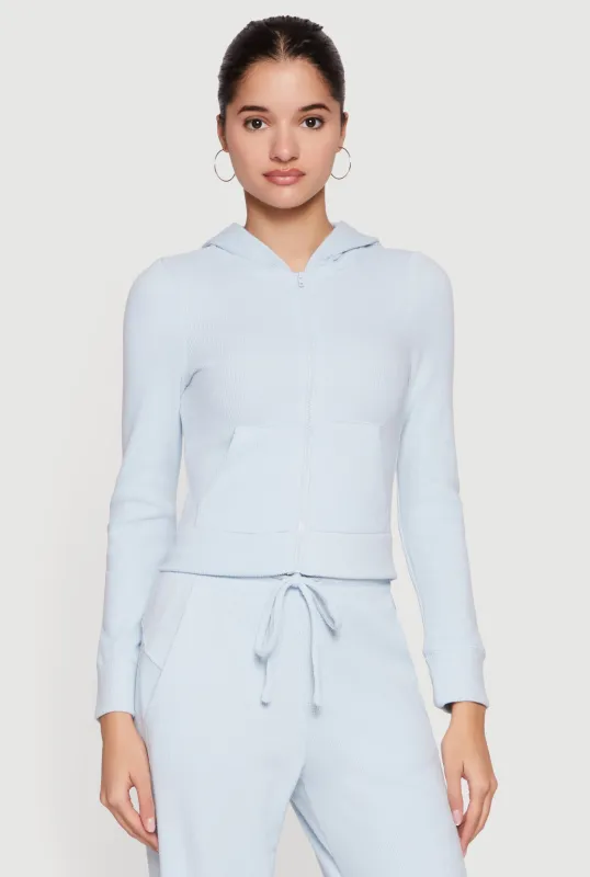 Long Sleeve Zip Front Hooded Sweatshirt sold by Rainbow