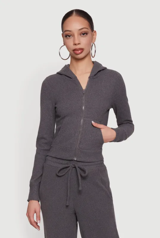 Long Sleeve Zip Front Hooded Sweatshirt sold by Rainbow