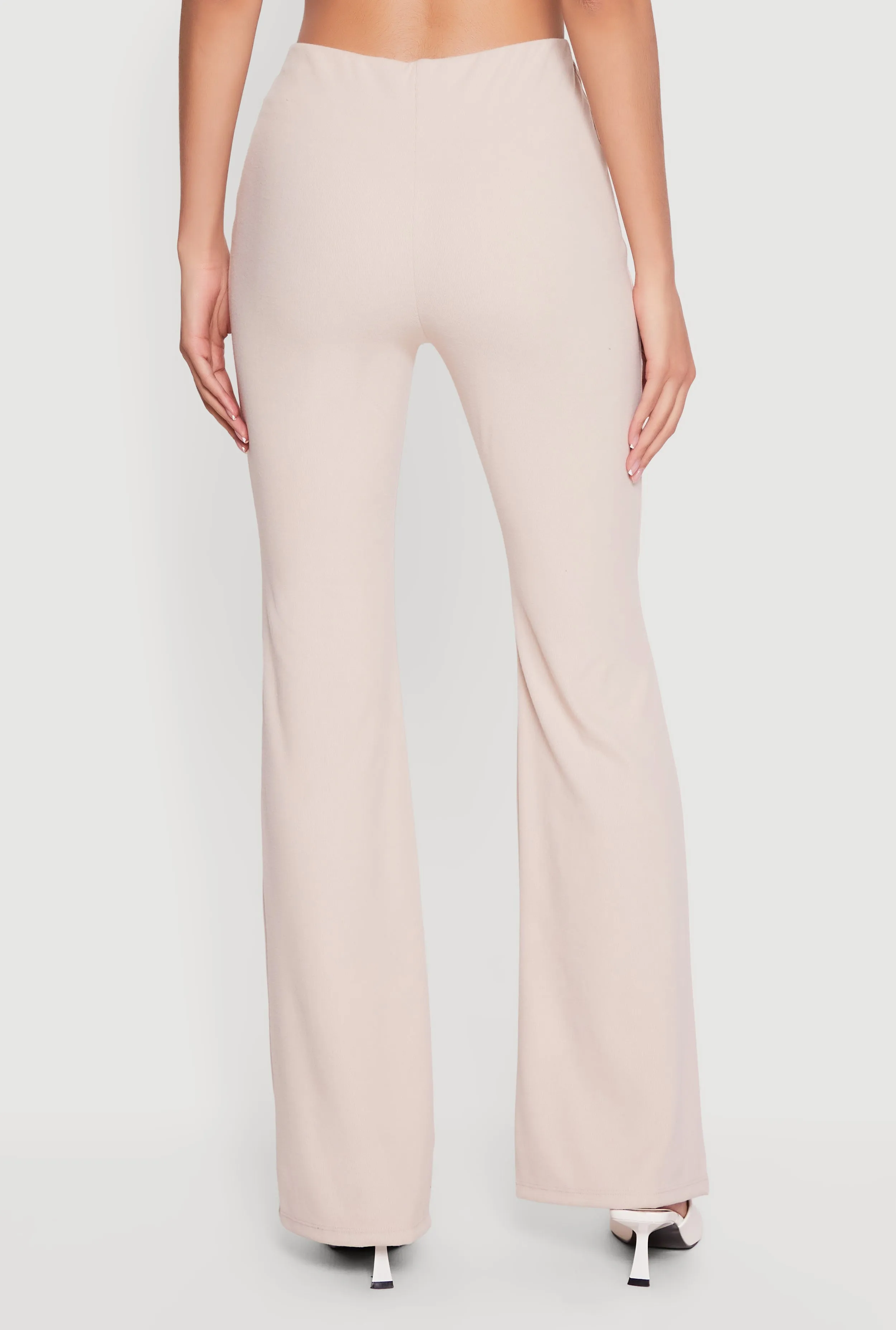 Brushed Rib Knit High Waisted Flare Pants sold by Rainbow product image thumbnail 5