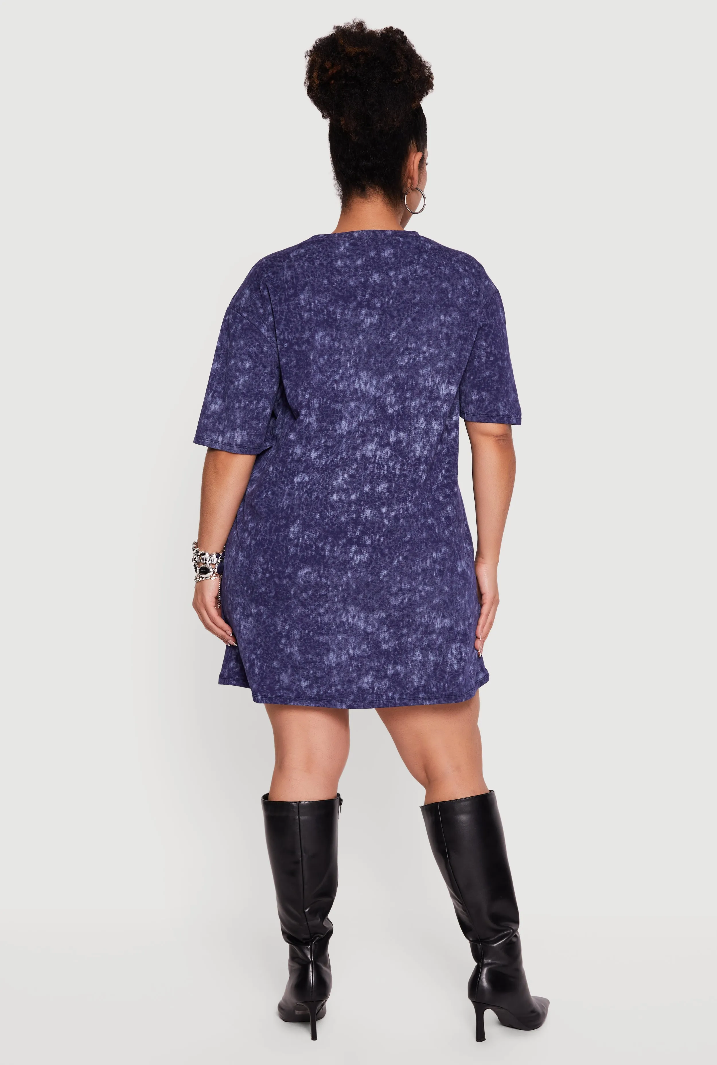 Plus Size Acid Wash Graphic T-Shirt Dress sold by Rainbow product image thumbnail 3