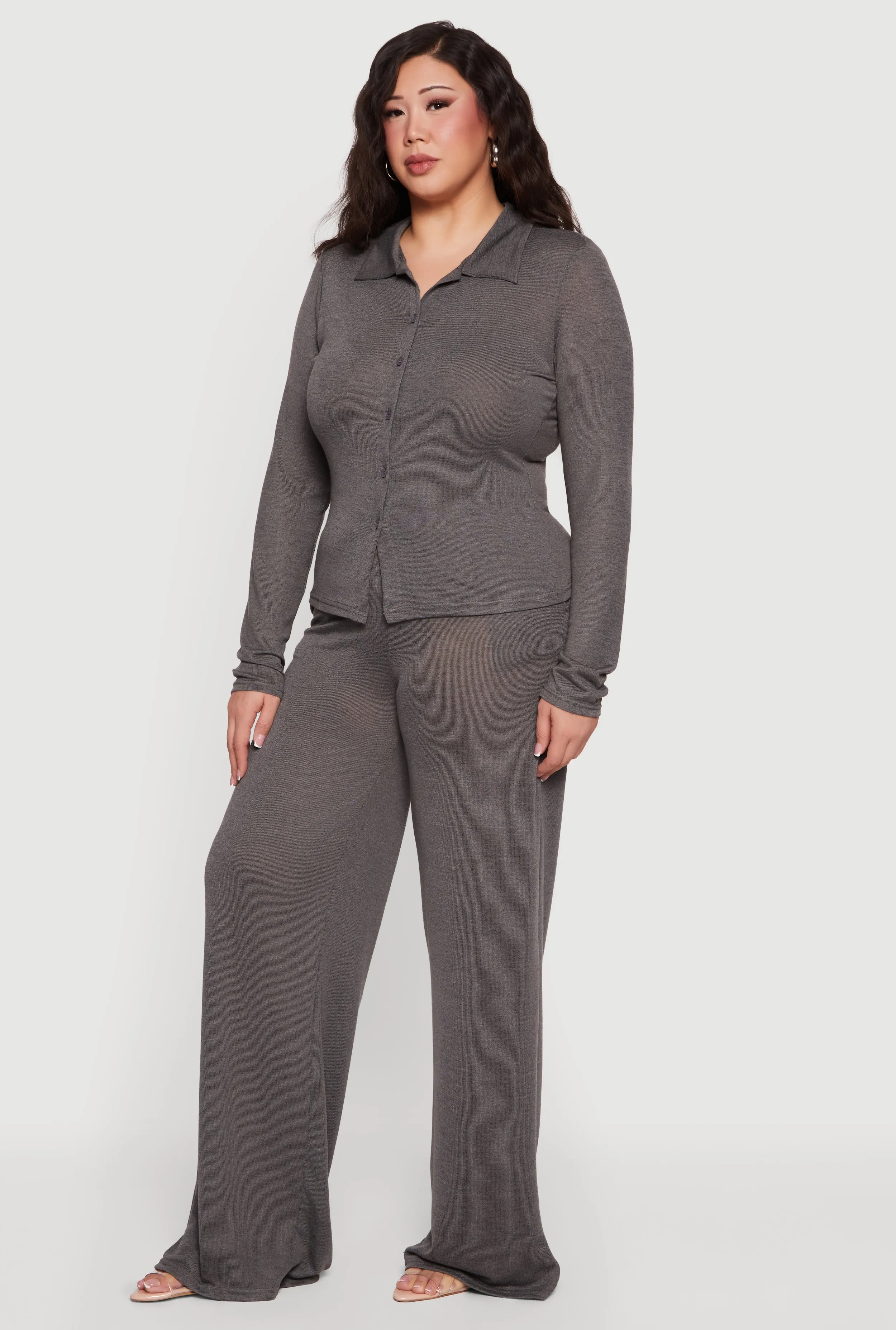 Plus Size High Waisted Wide Leg Pants sold by Rainbow product image thumbnail 2