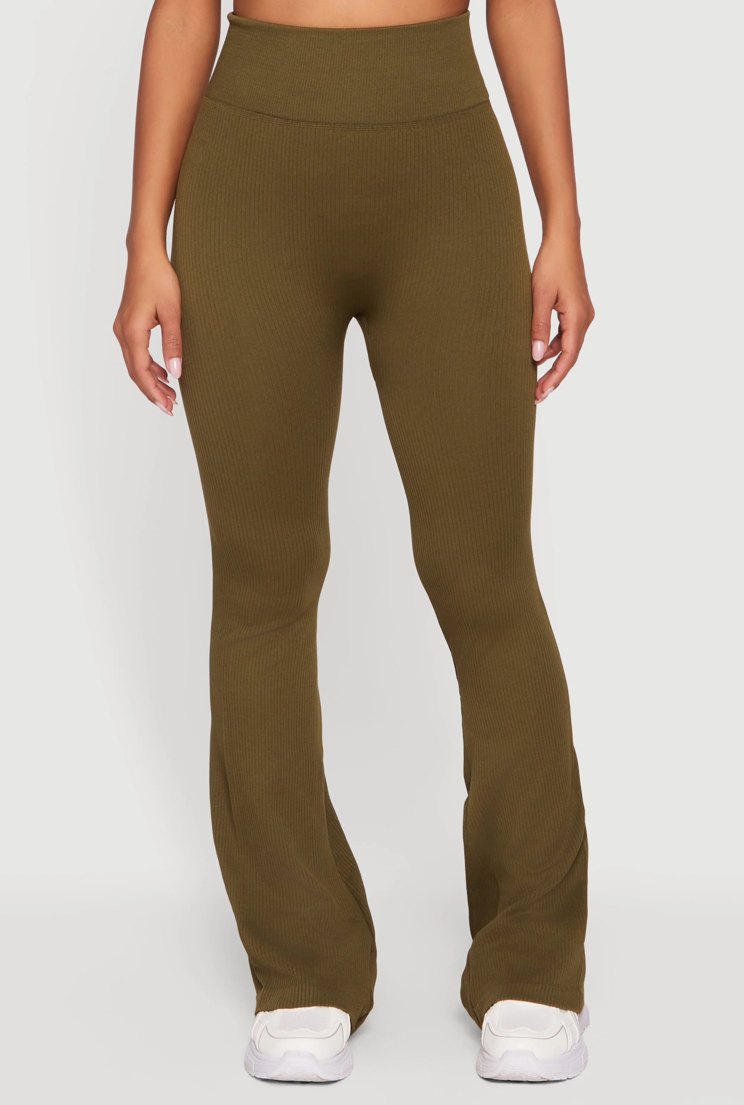 Ribbed High Waisted Flare Leg Active Pants sold by Rainbow product image thumbnail 3