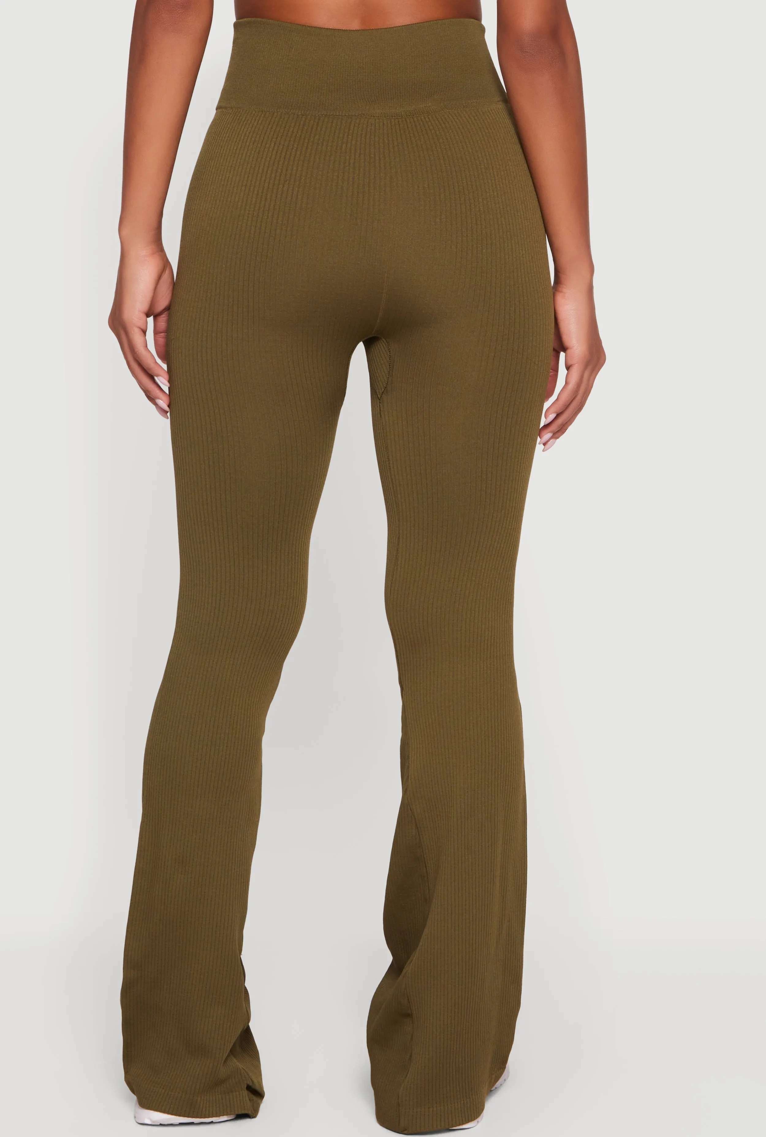 Ribbed High Waisted Flare Leg Active Pants sold by Rainbow product image thumbnail 5