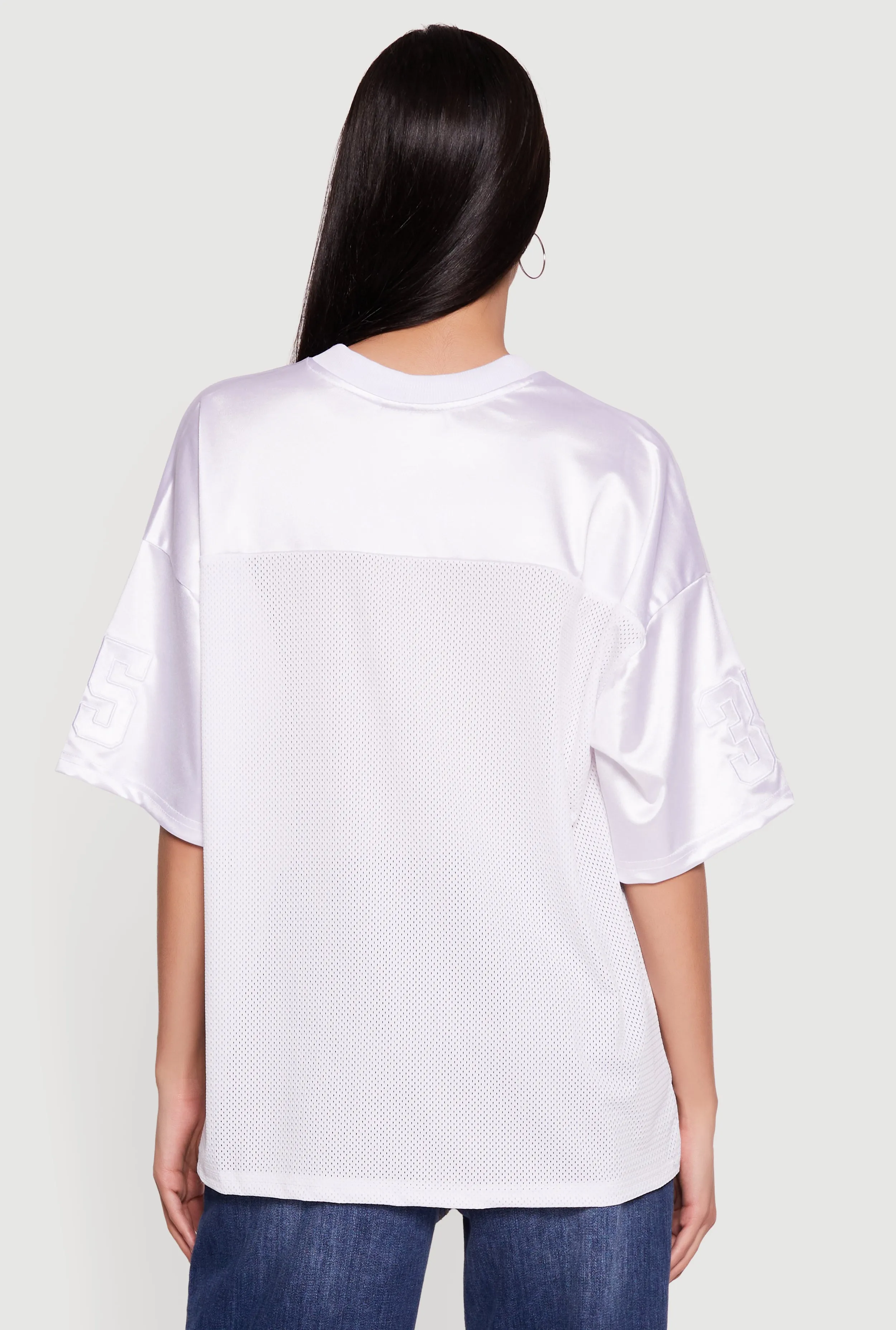 Satin Embroidered Patch Graphic Football Jersey sold by Rainbow product image thumbnail 5