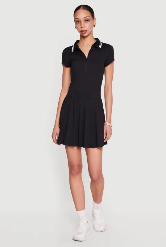 Half Zip Front Polo Skater Dress sold by Rainbow