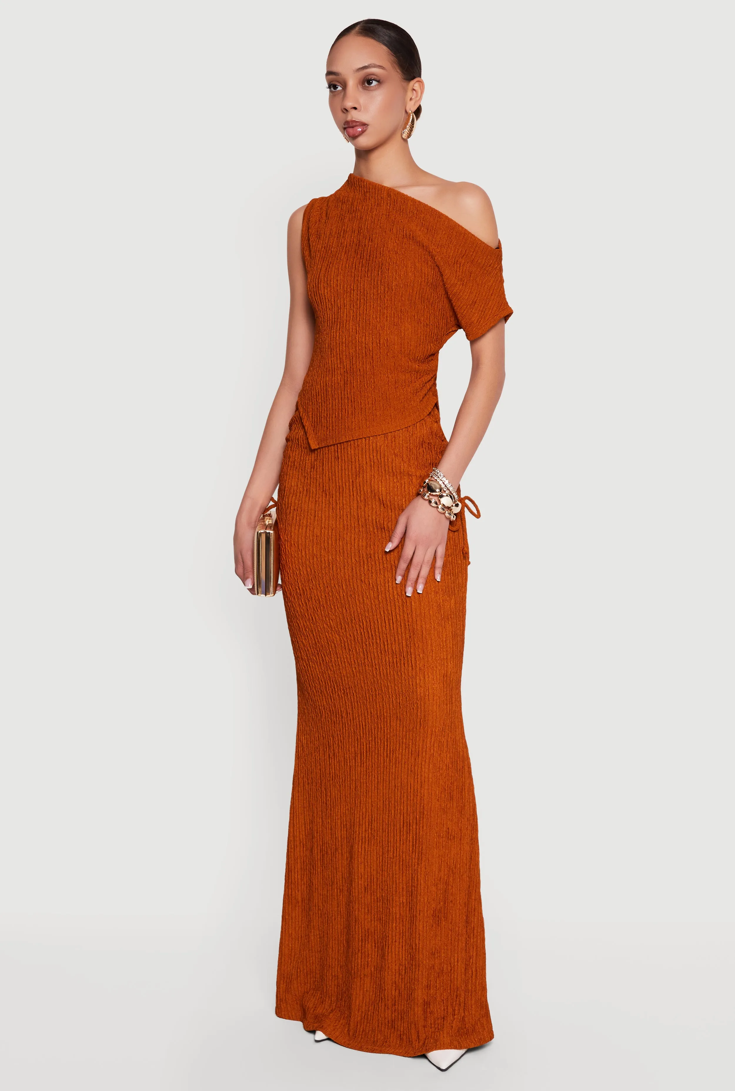 One Shoulder Side Ruched Asymmetrical Top sold by Rainbow product image thumbnail 3