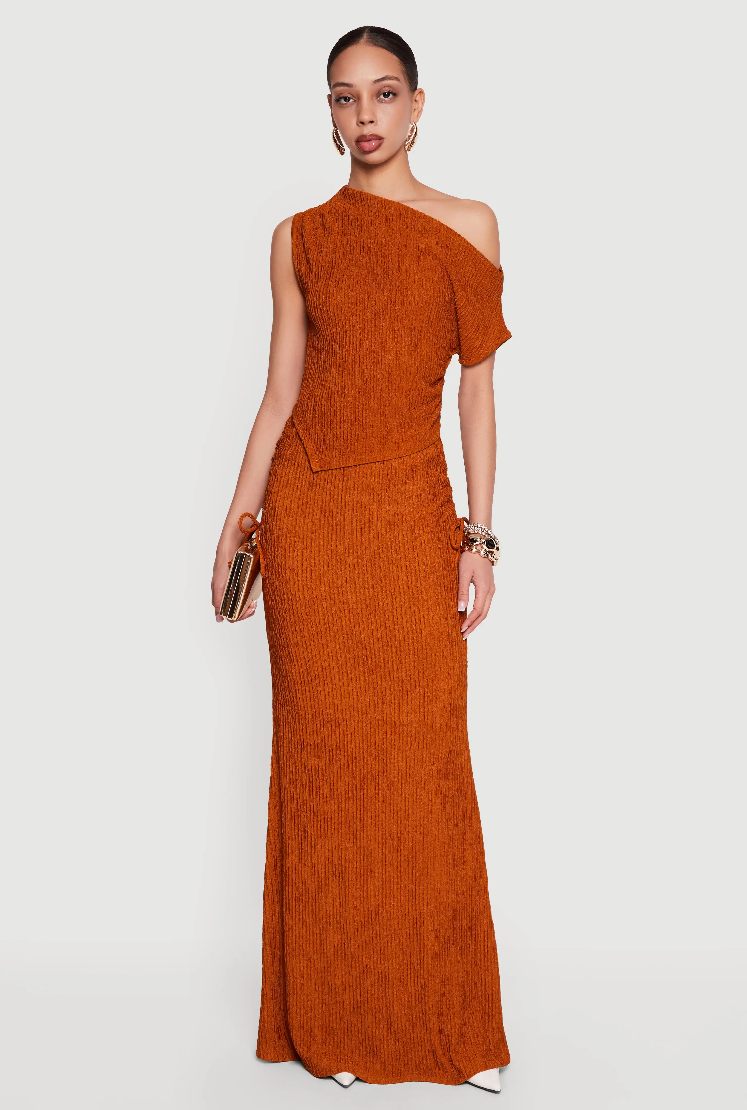 One Shoulder Side Ruched Asymmetrical Top sold by Rainbow product image thumbnail 2