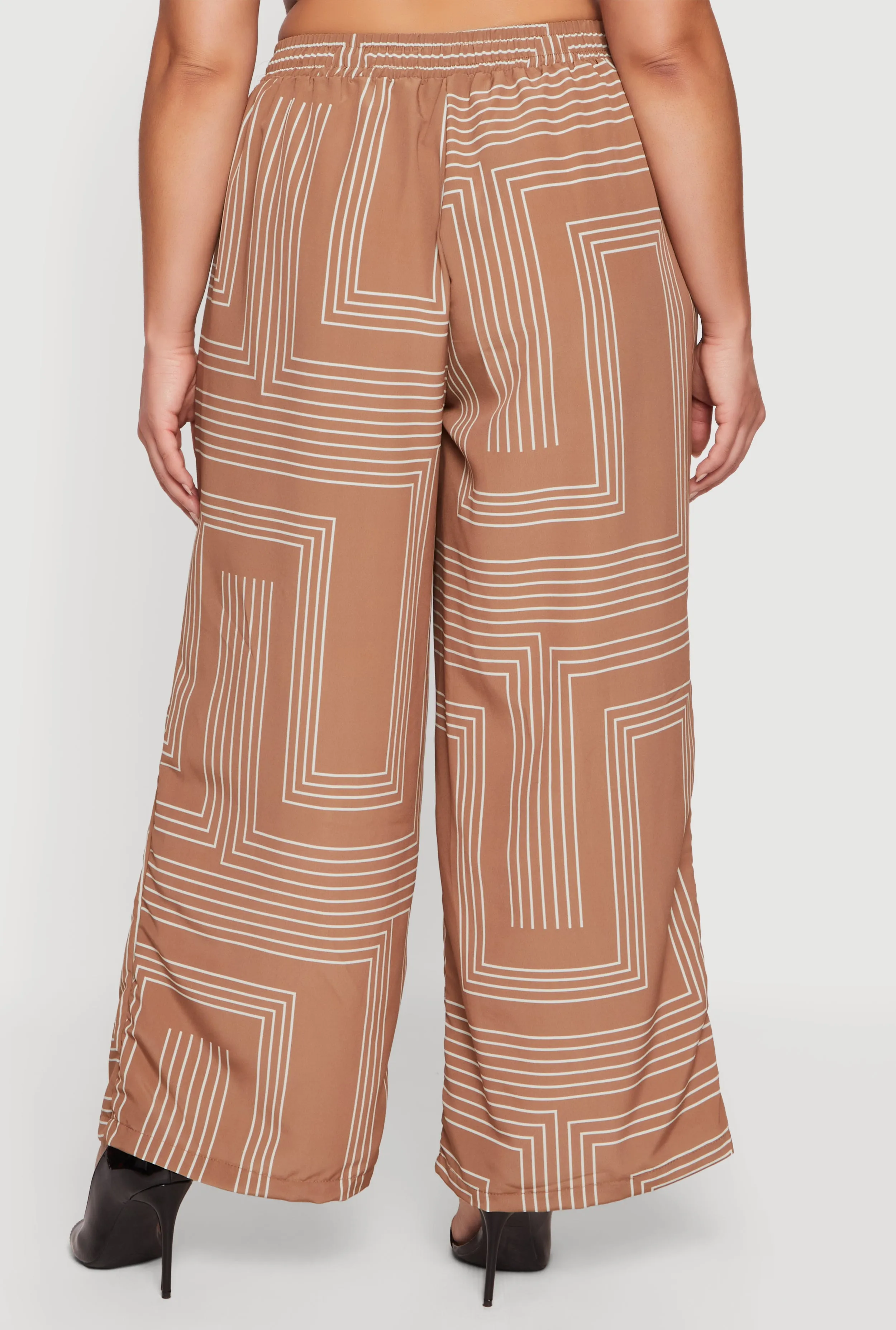 Plus Size High Waisted Geometric Print Crepe Knit Pants sold by Rainbow product image thumbnail 5