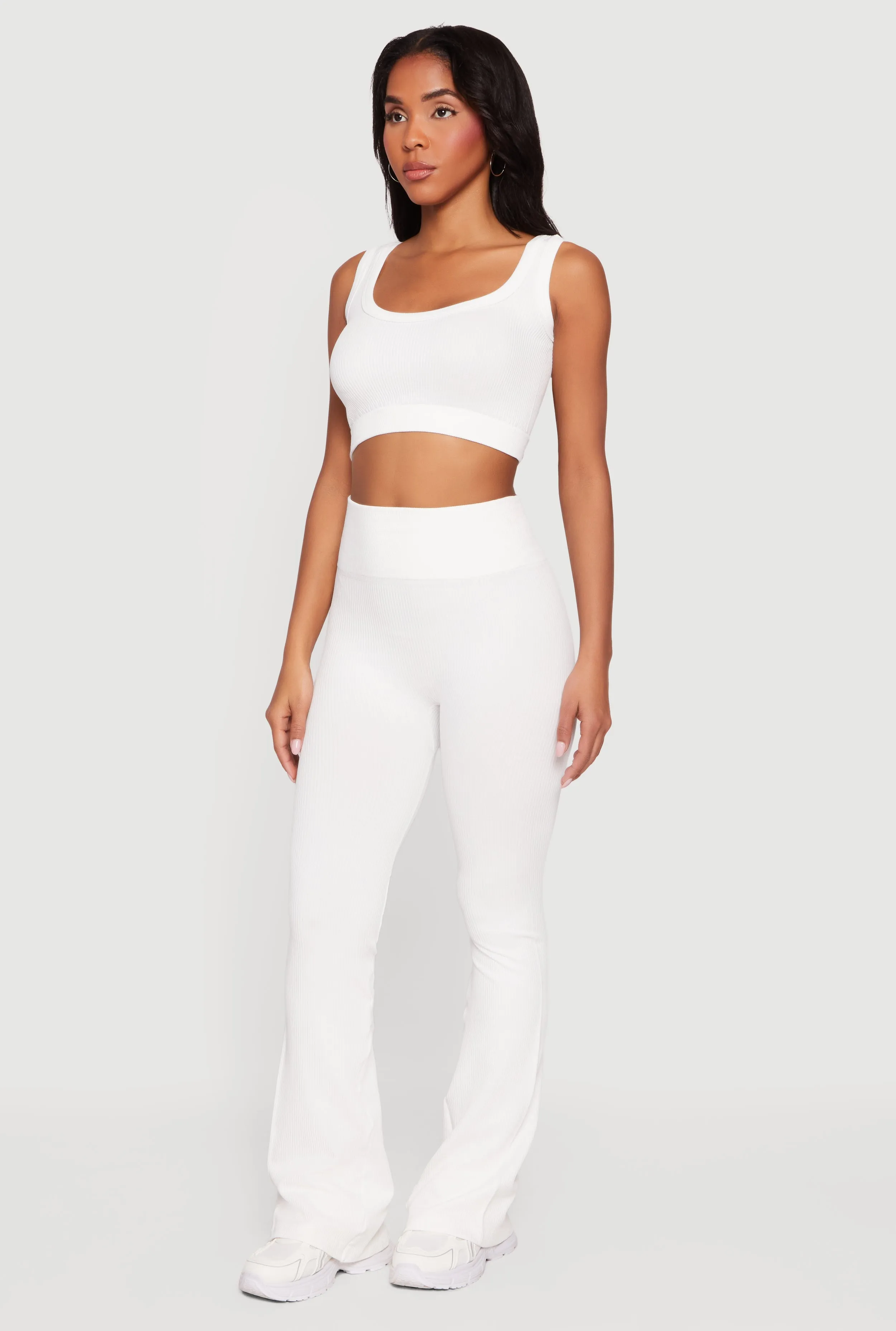 Ribbed High Waisted Flare Leg Active Pants sold by Rainbow product image thumbnail 2