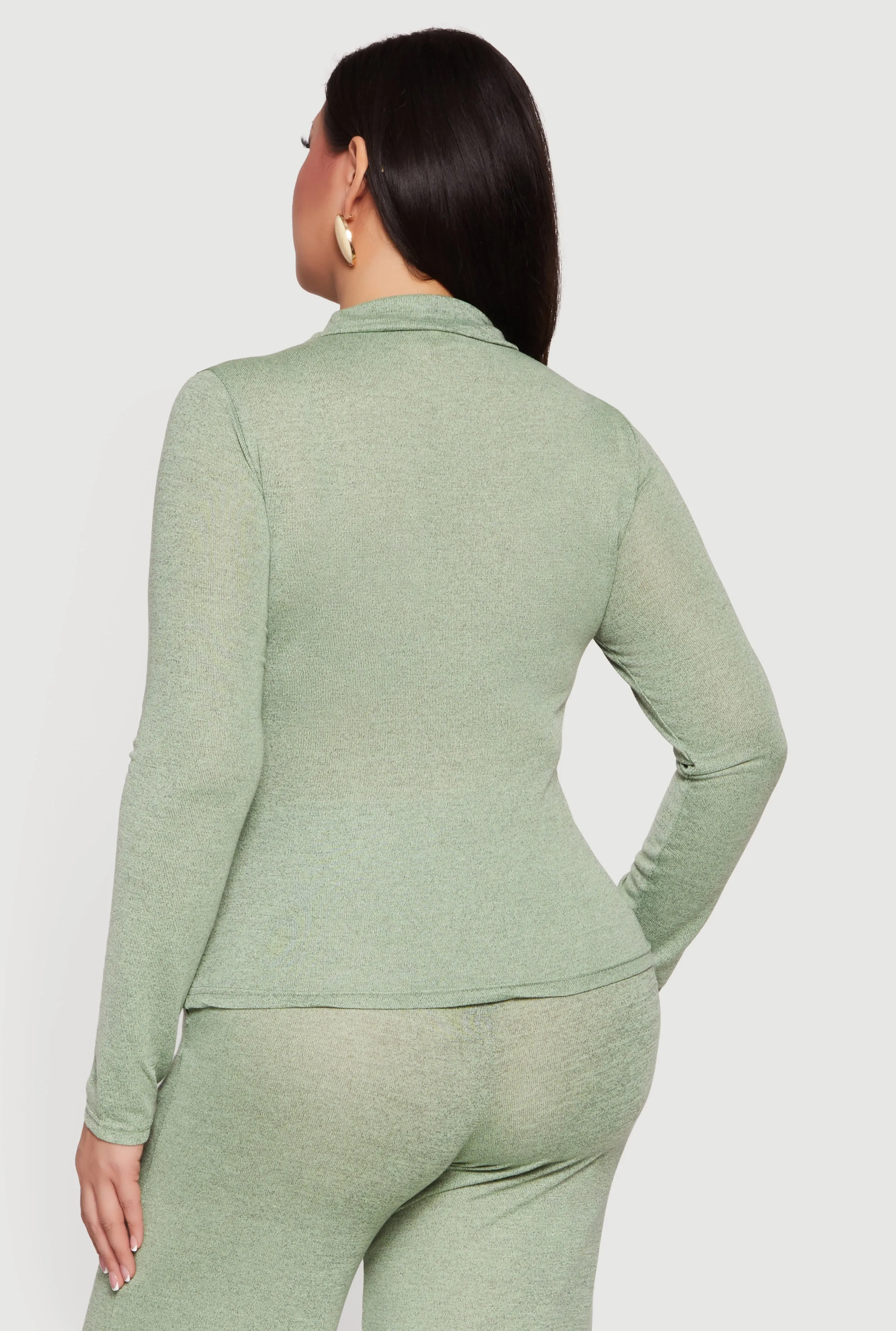 Plus Size Collared Button Front Long Sleeve Blouse sold by Rainbow product image thumbnail 5