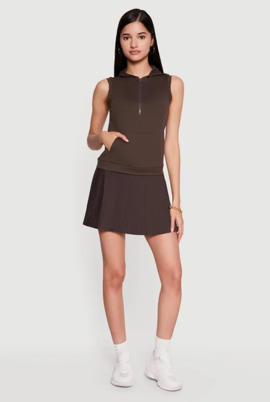 Sleeveless Hooded Mini Skater Dress sold by Rainbow