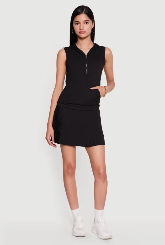 Sleeveless Hooded Mini Skater Dress sold by Rainbow