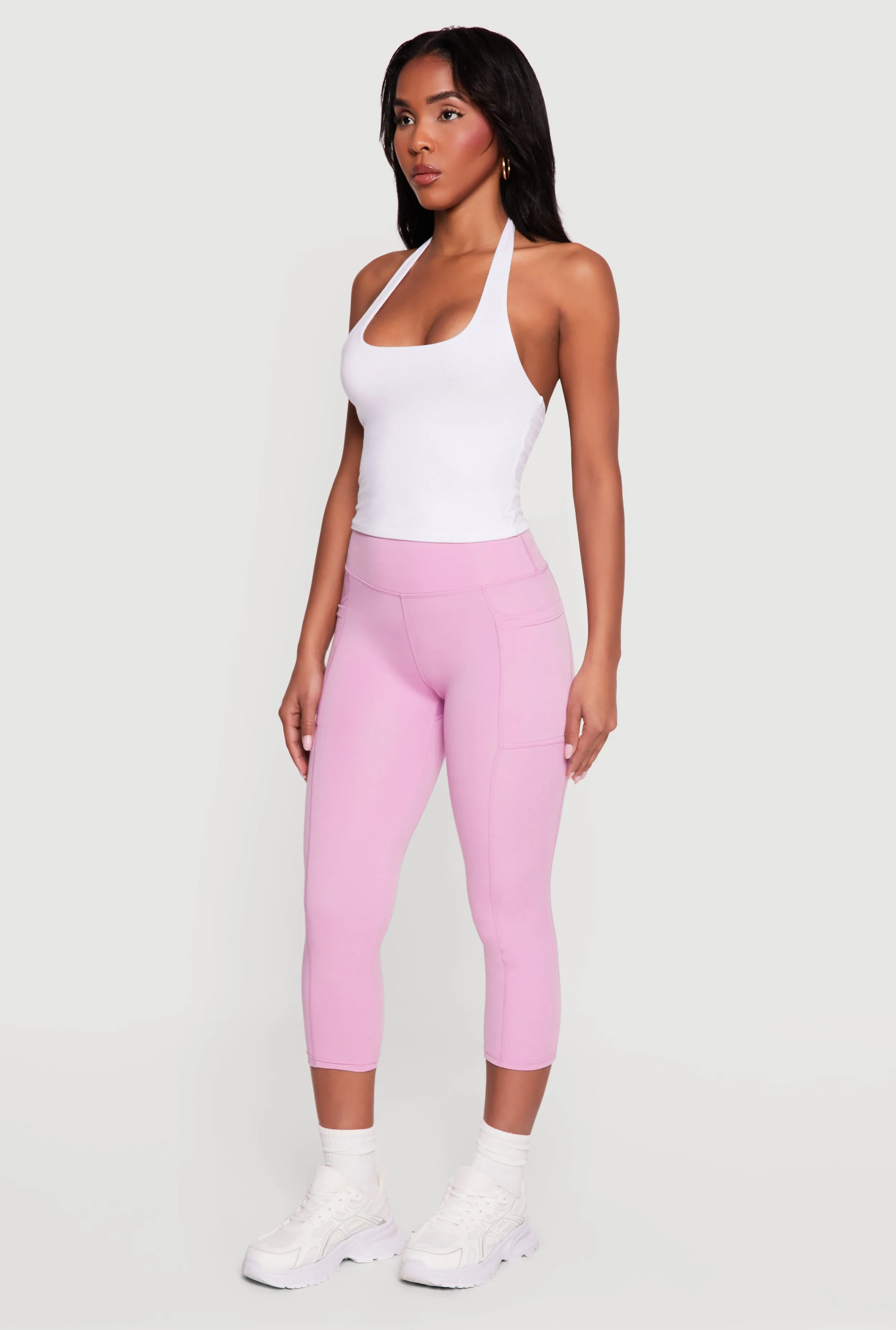 High Waisted Side Pocket Capri Leggings sold by Rainbow product image thumbnail 2