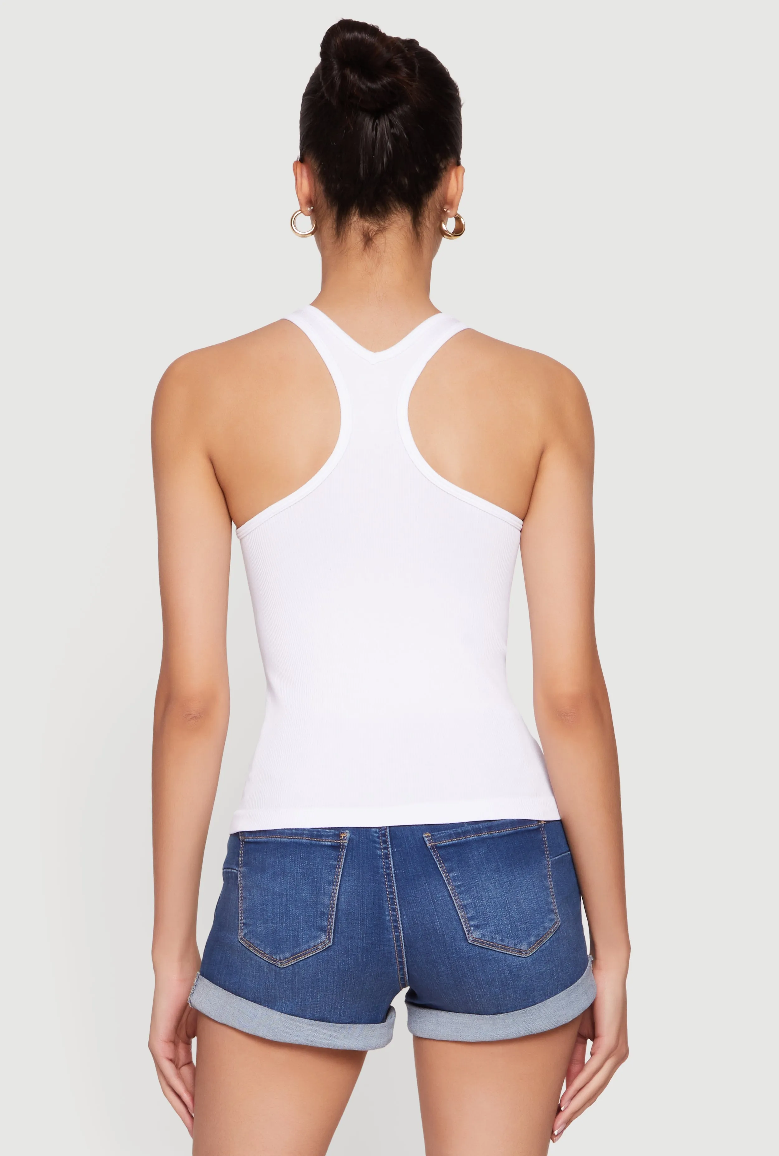 Seamless Rib Knit Scoop Neck Racerback Tank Top sold by Rainbow product image thumbnail 5